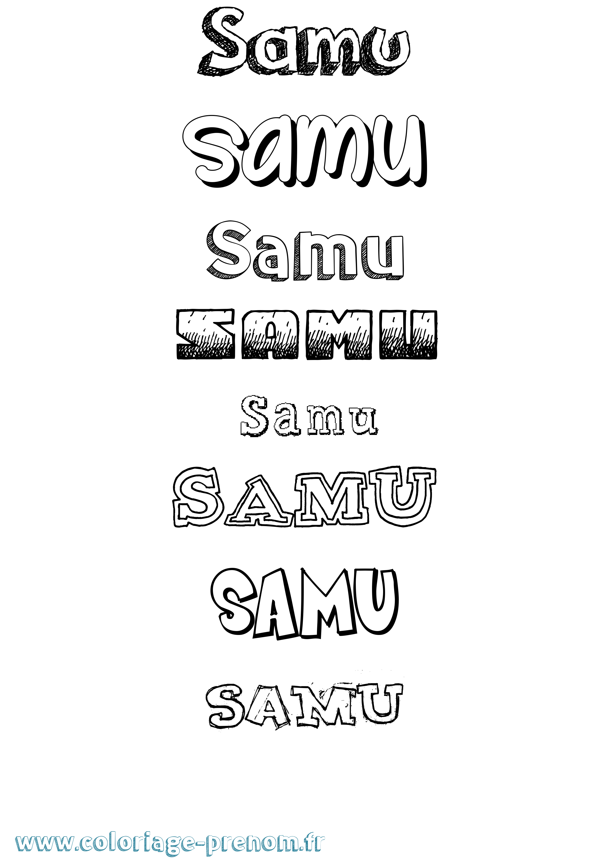 Coloriage prénom Samu Dessiné