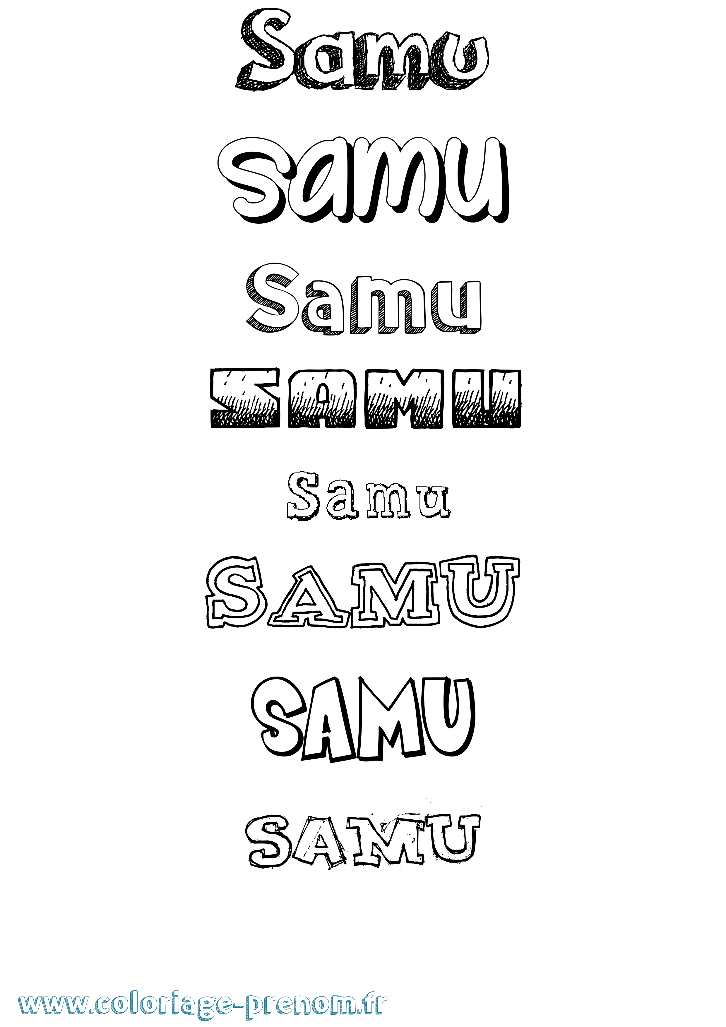 Coloriage Samu Dessiné Coloriage prénom Samu Dessiné