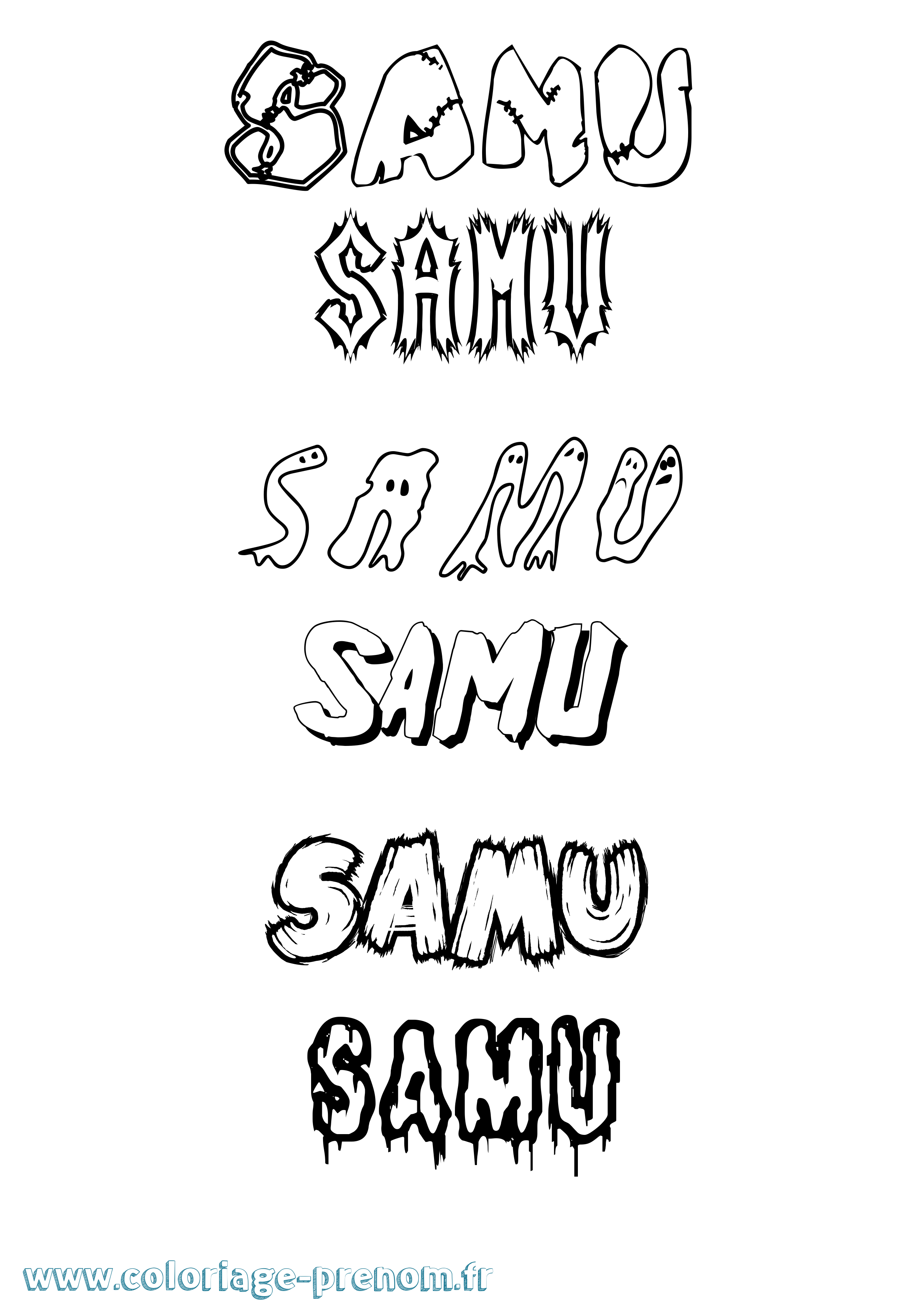 Coloriage Samu Frisson Coloriage prénom Samu Frisson