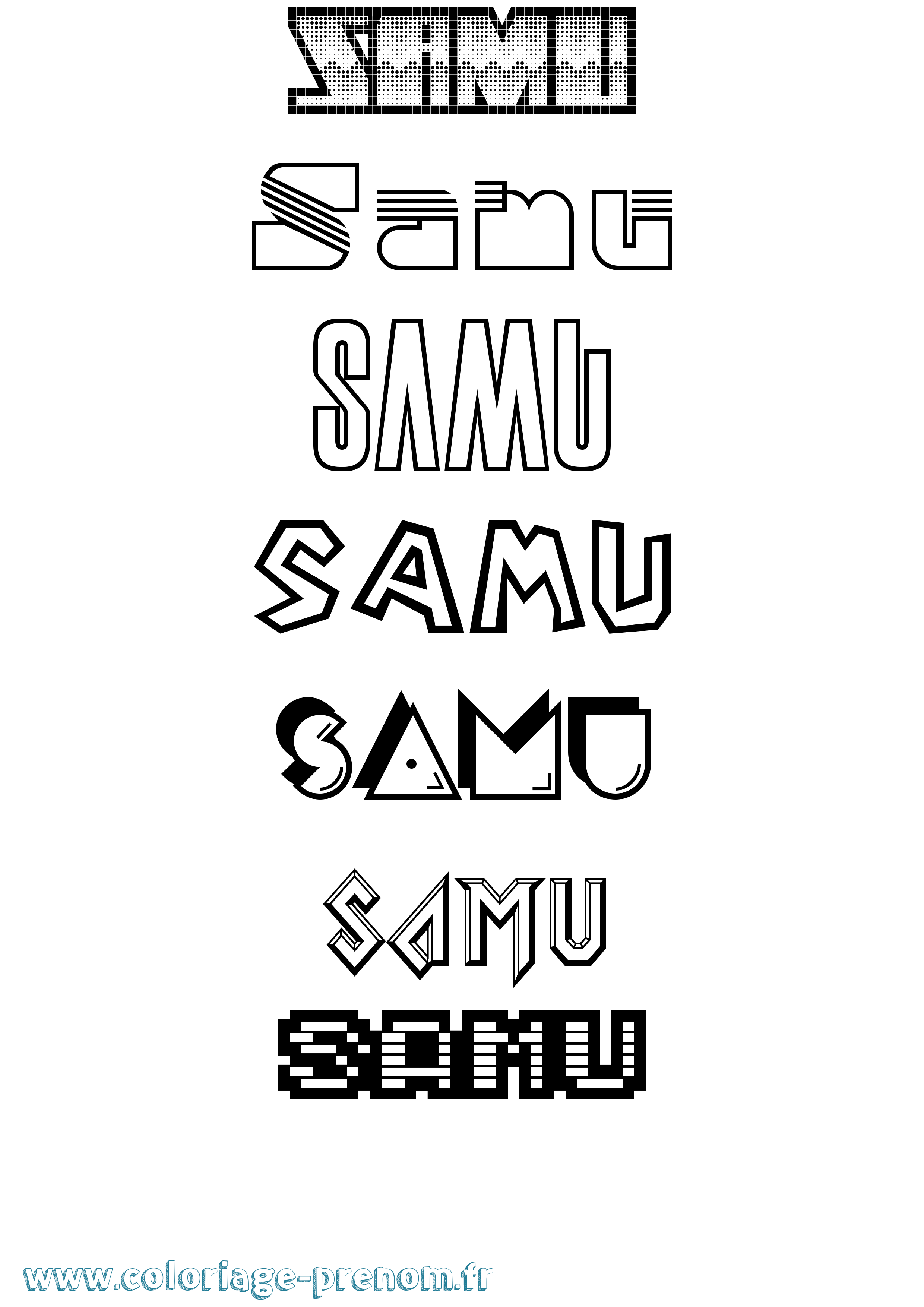 Coloriage prénom Samu Jeux Vidéos