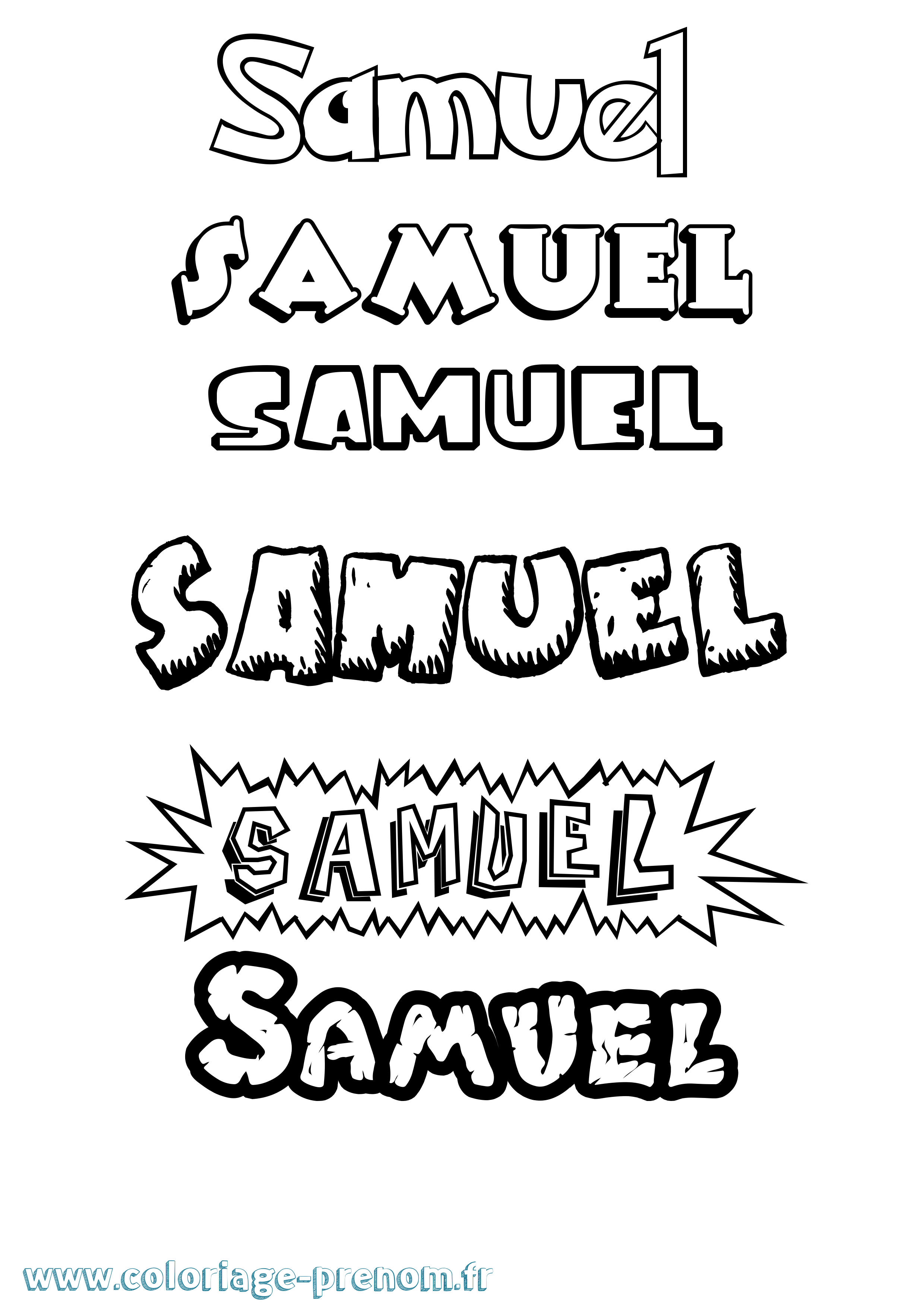 Coloriage prénom Samuel Dessin Animé