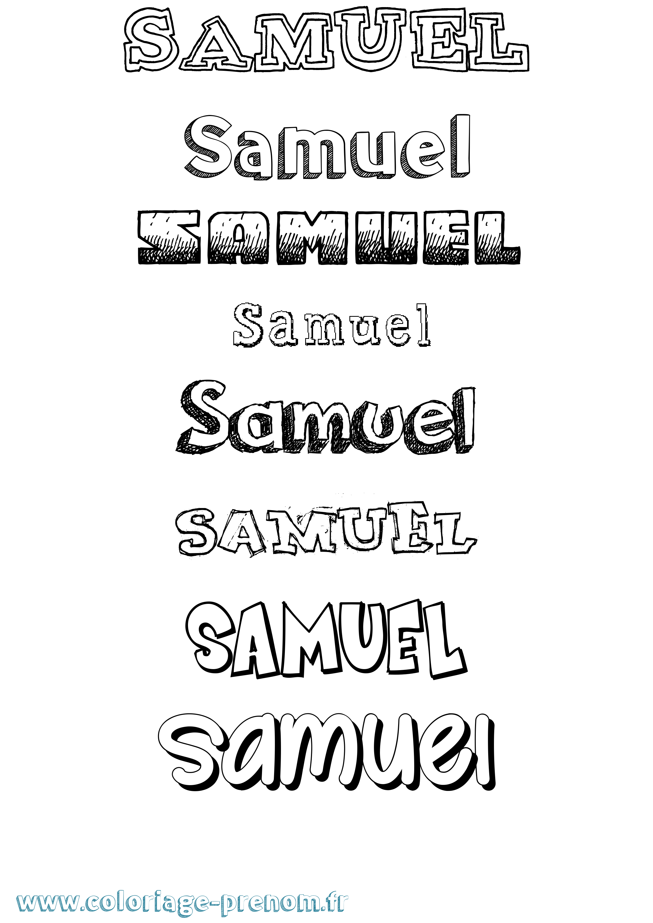 Coloriage prénom Samuel Dessiné