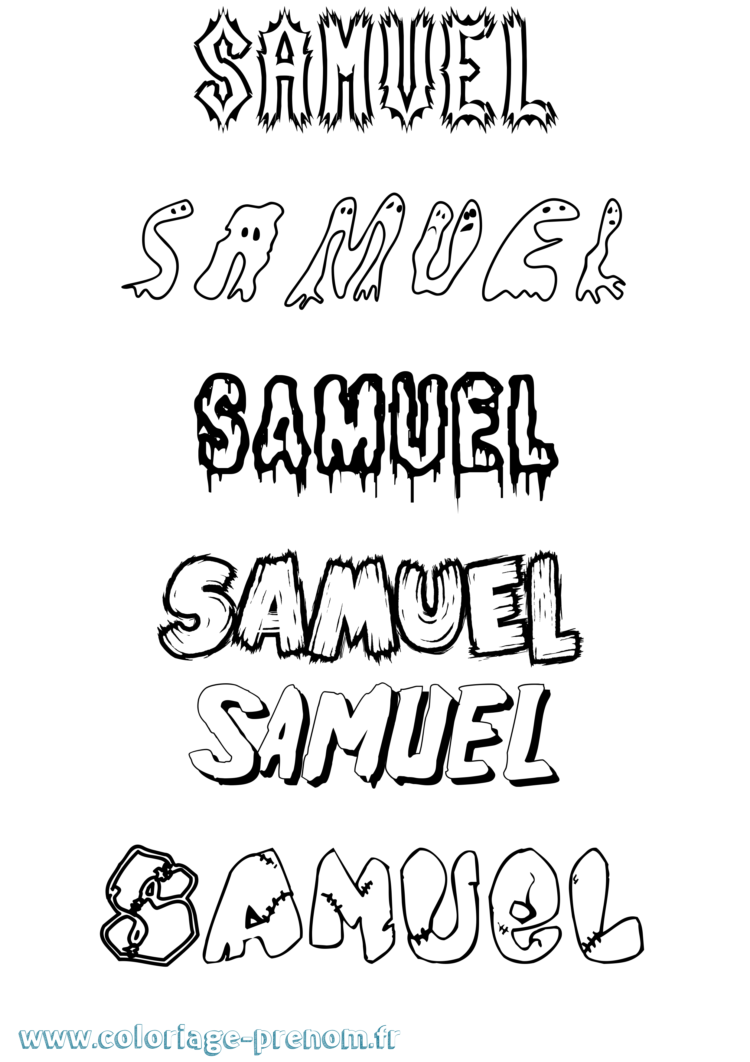 Coloriage prénom Samuel Frisson