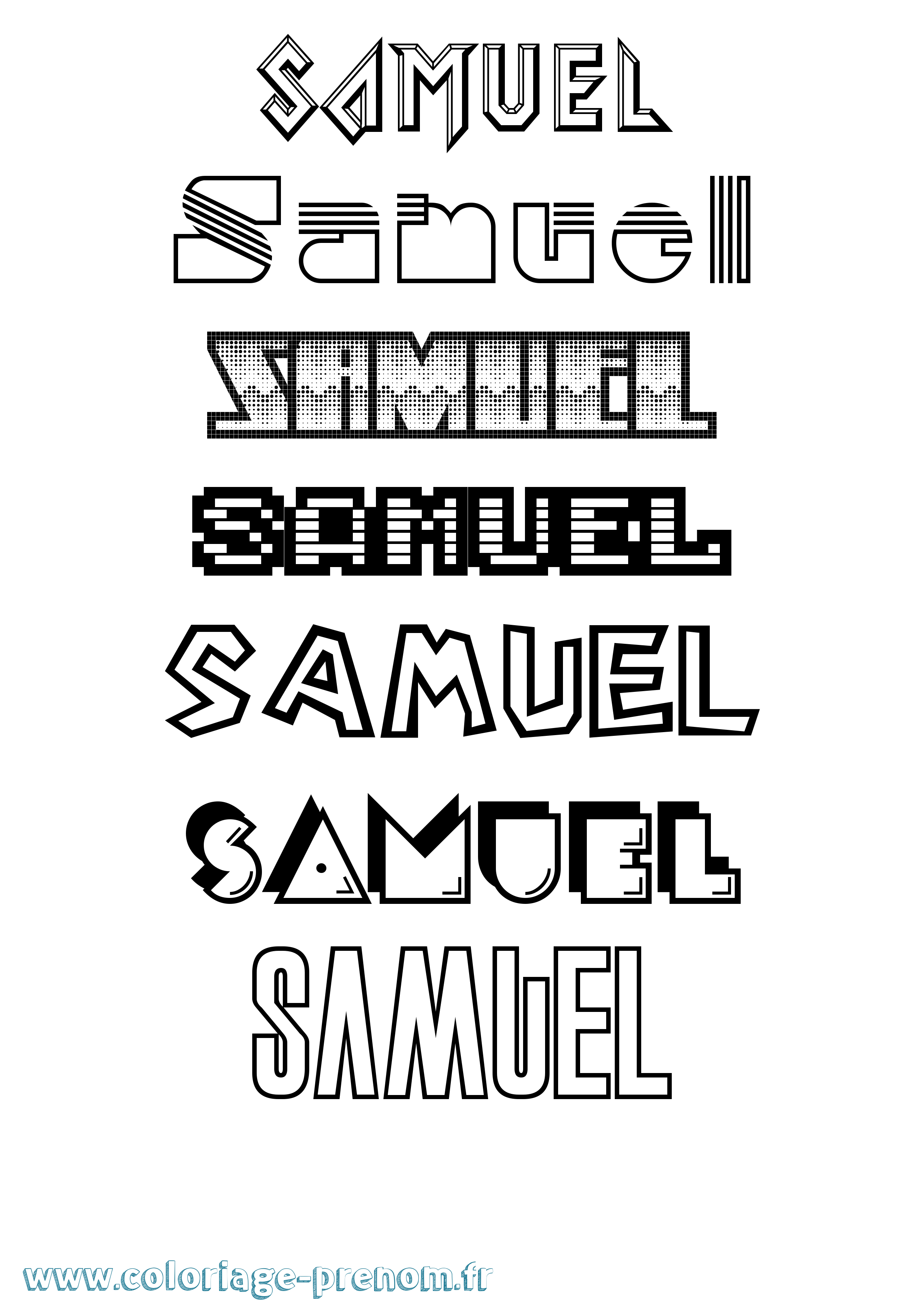 Coloriage prénom Samuel Jeux Vidéos