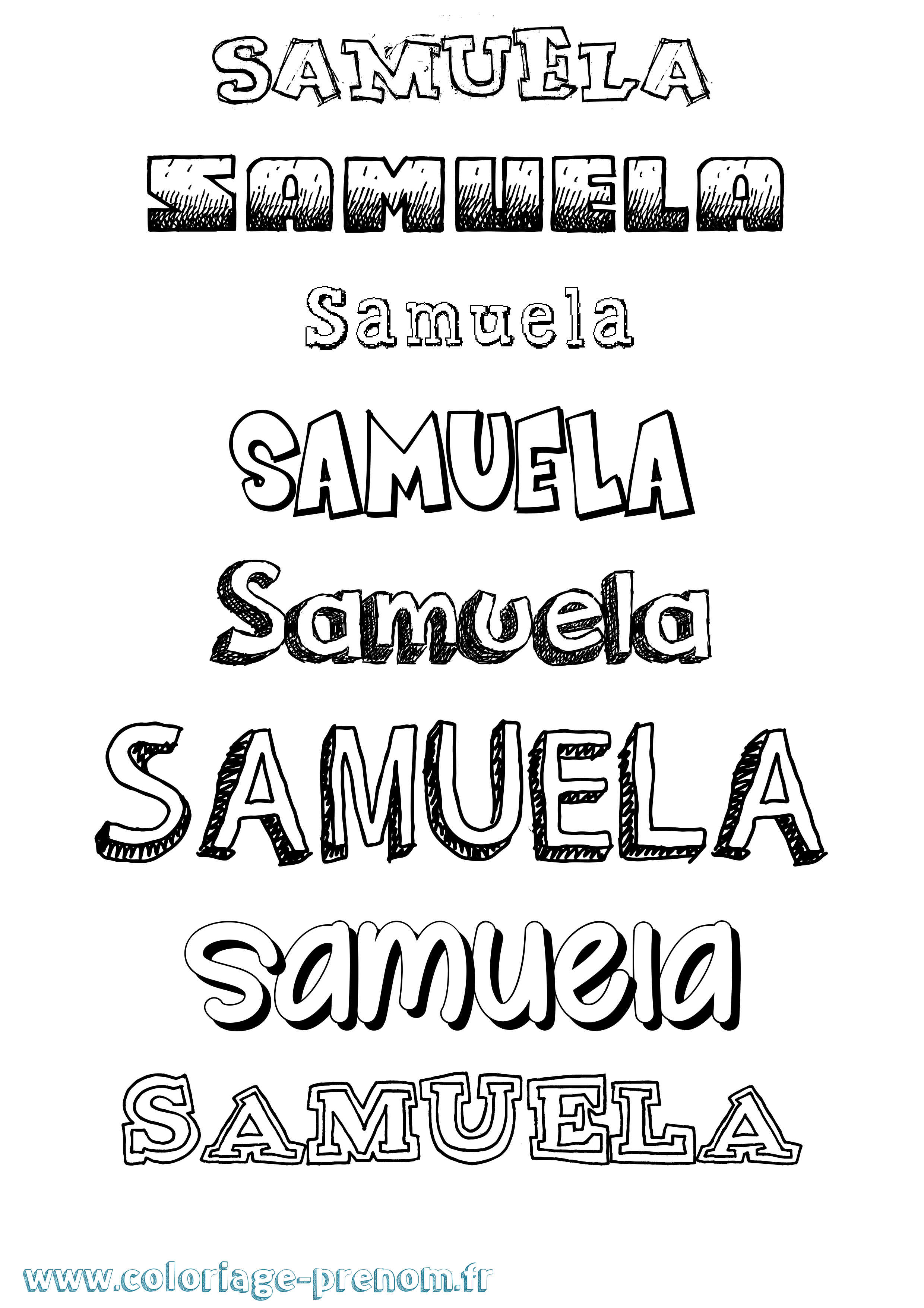 Coloriage prénom Samuela Dessiné