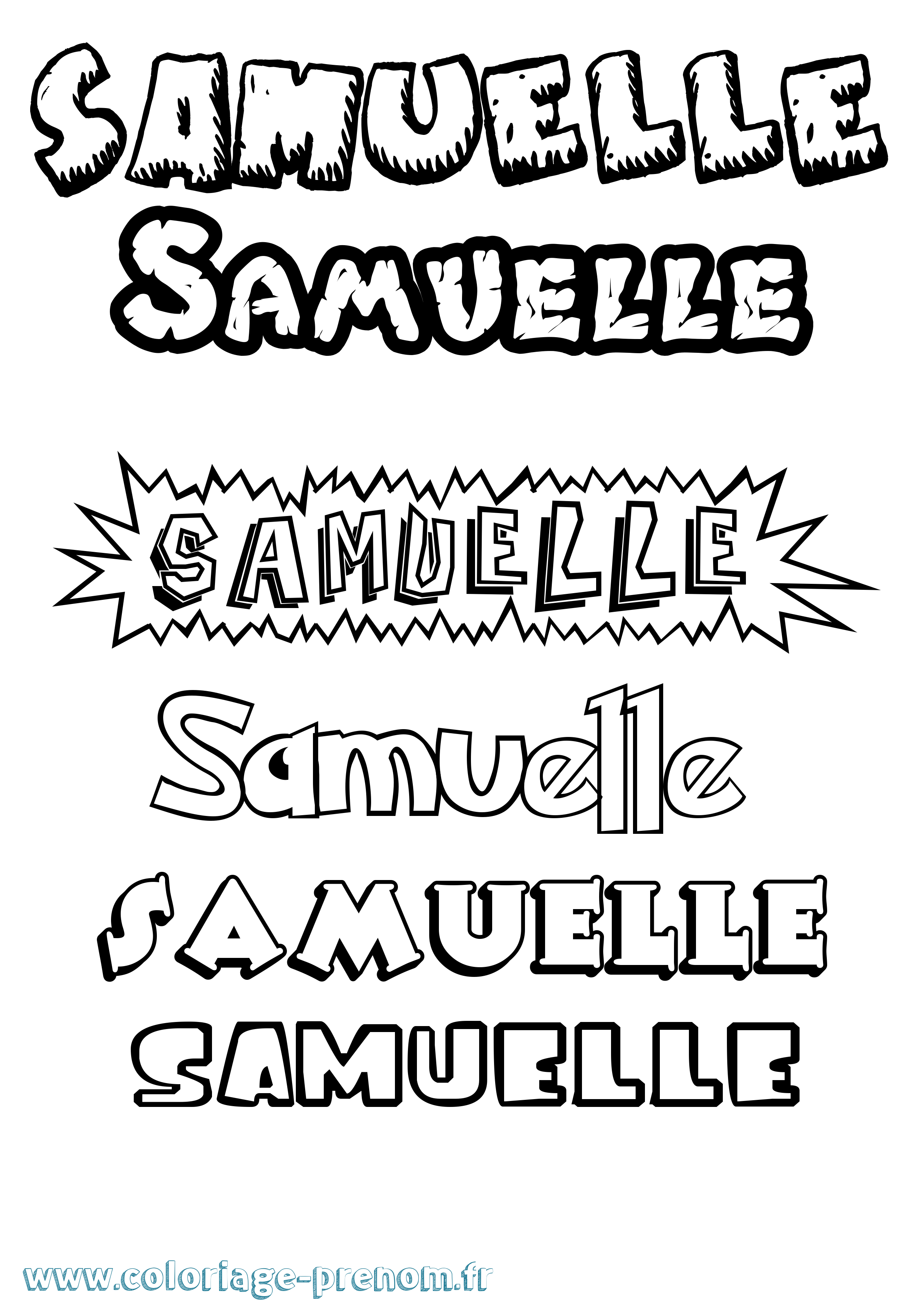 Coloriage prénom Samuelle Dessin Animé