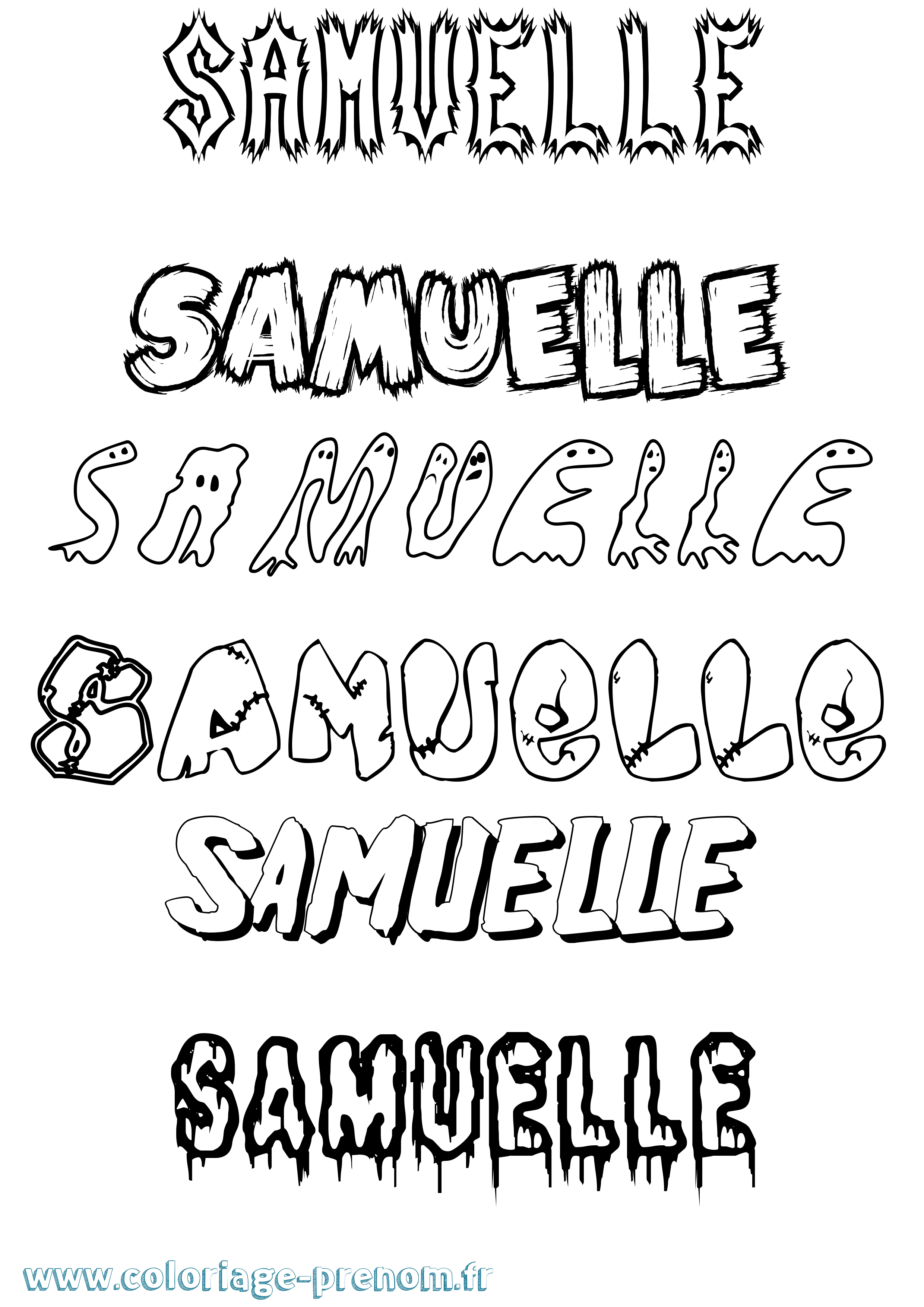Coloriage prénom Samuelle Frisson