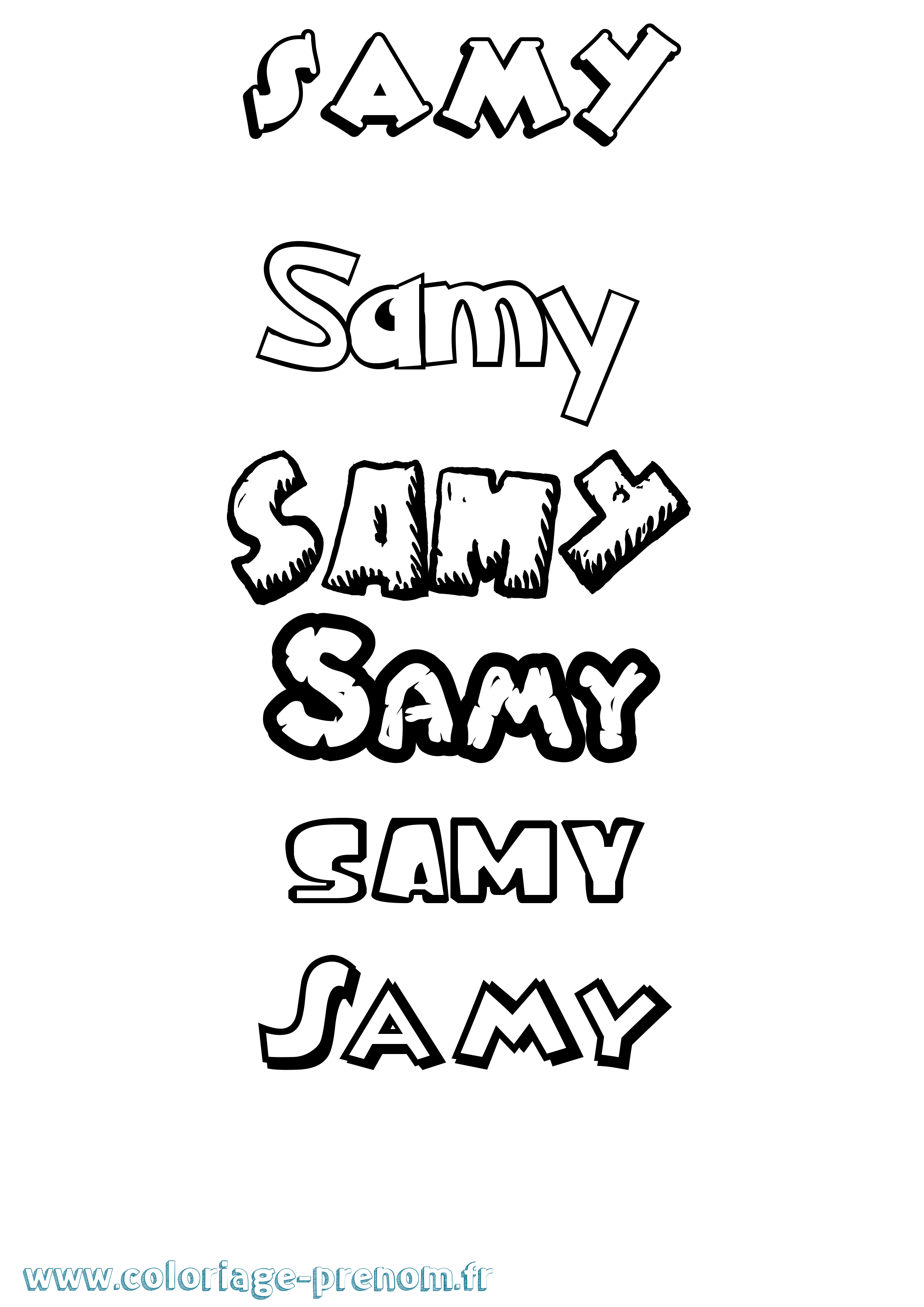 Coloriage prénom Samy Dessin Animé