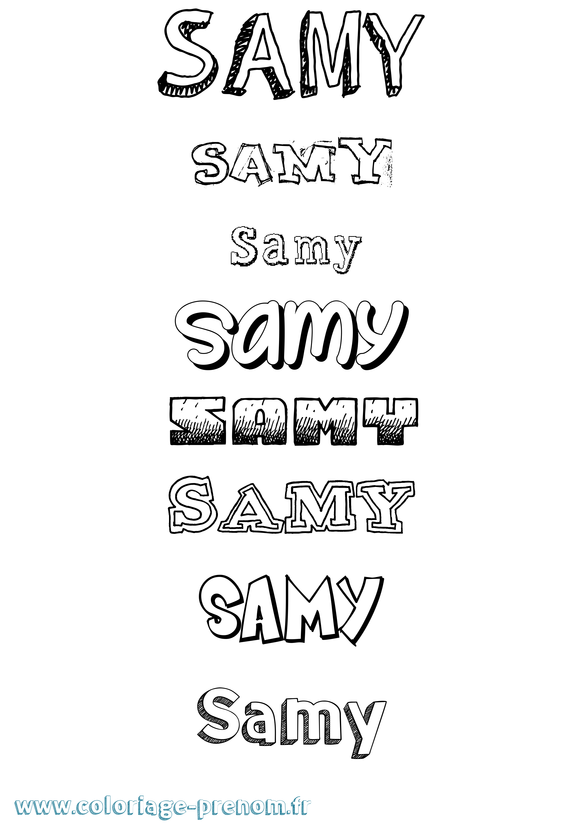 Coloriage prénom Samy Dessiné