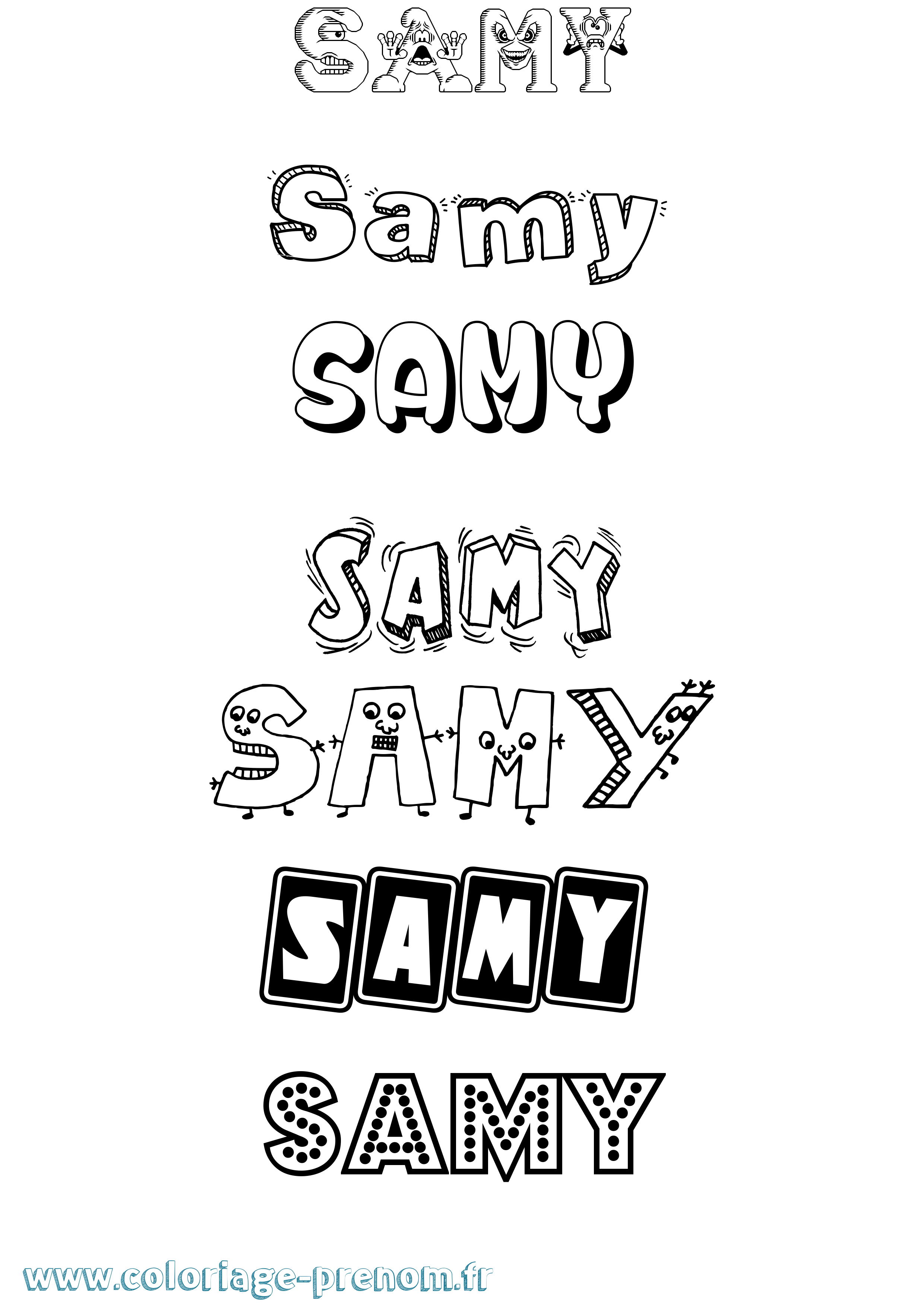 Coloriage prénom Samy Fun