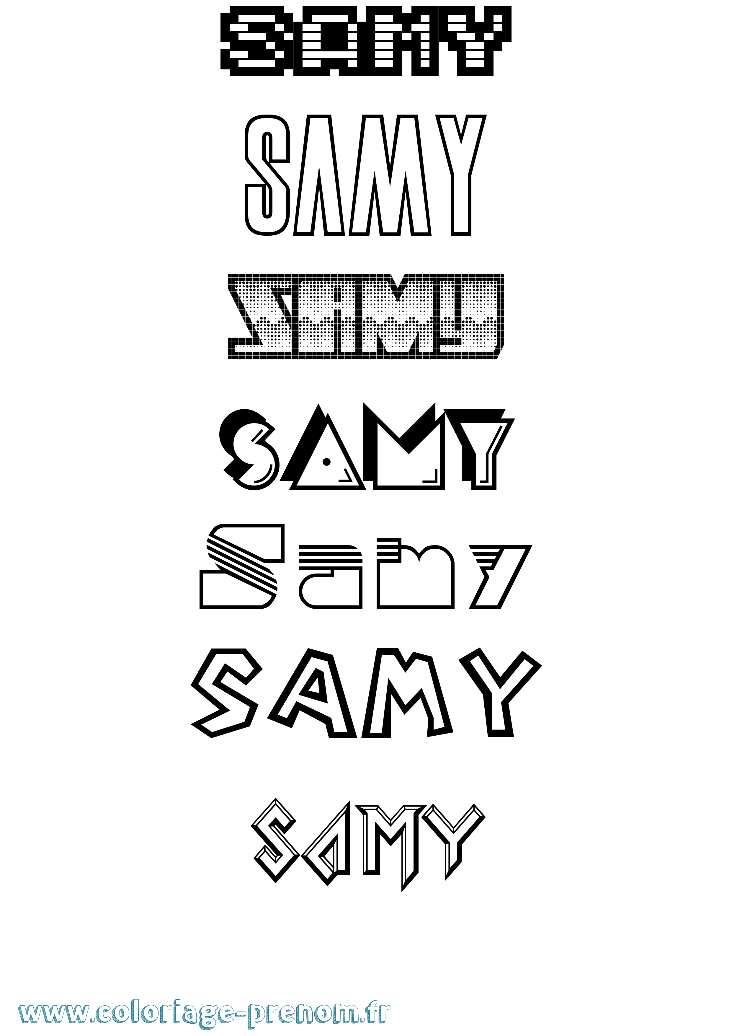 Coloriage prénom Samy Jeux Vidéos