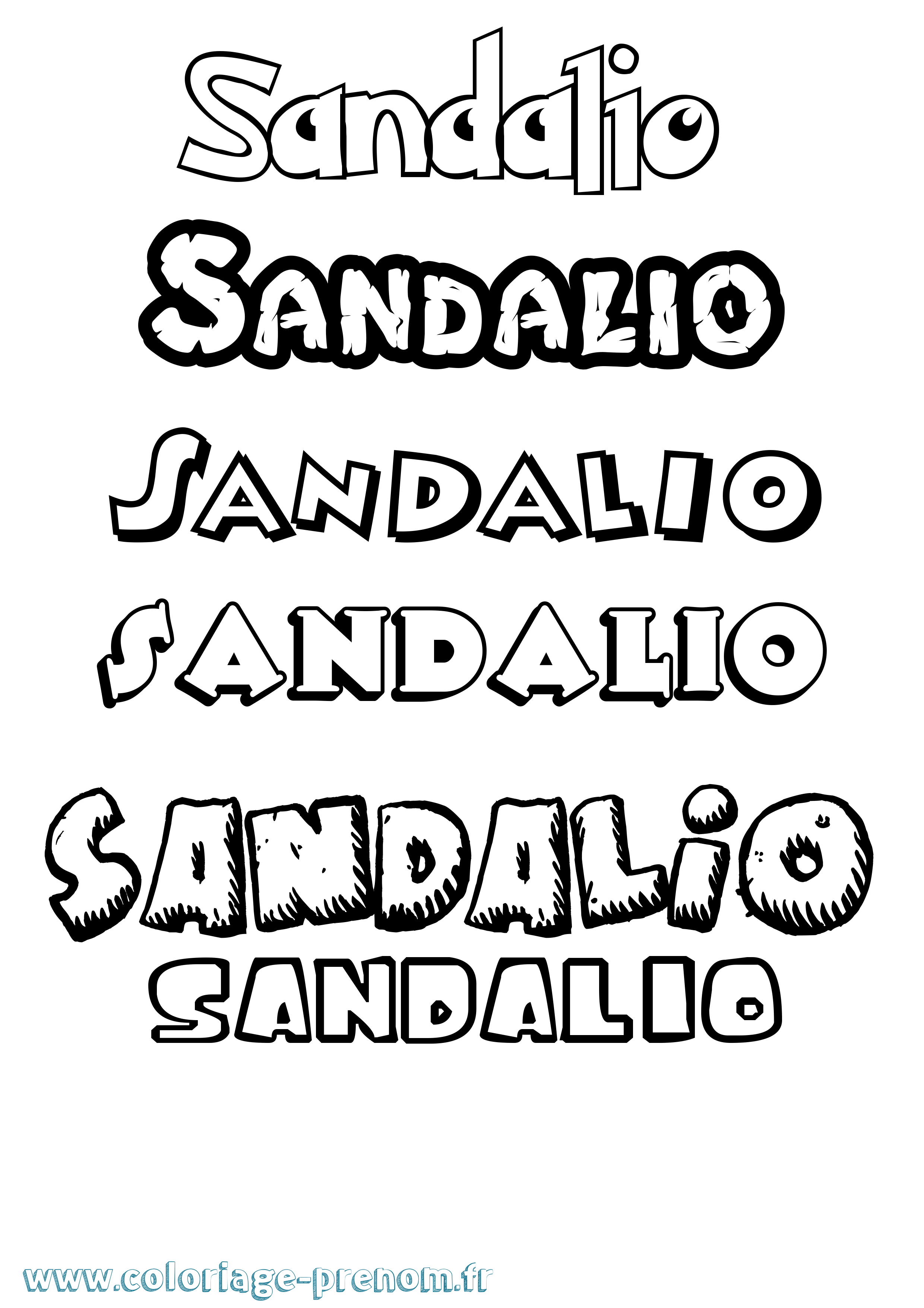 Coloriage prénom Sandalio Dessin Animé