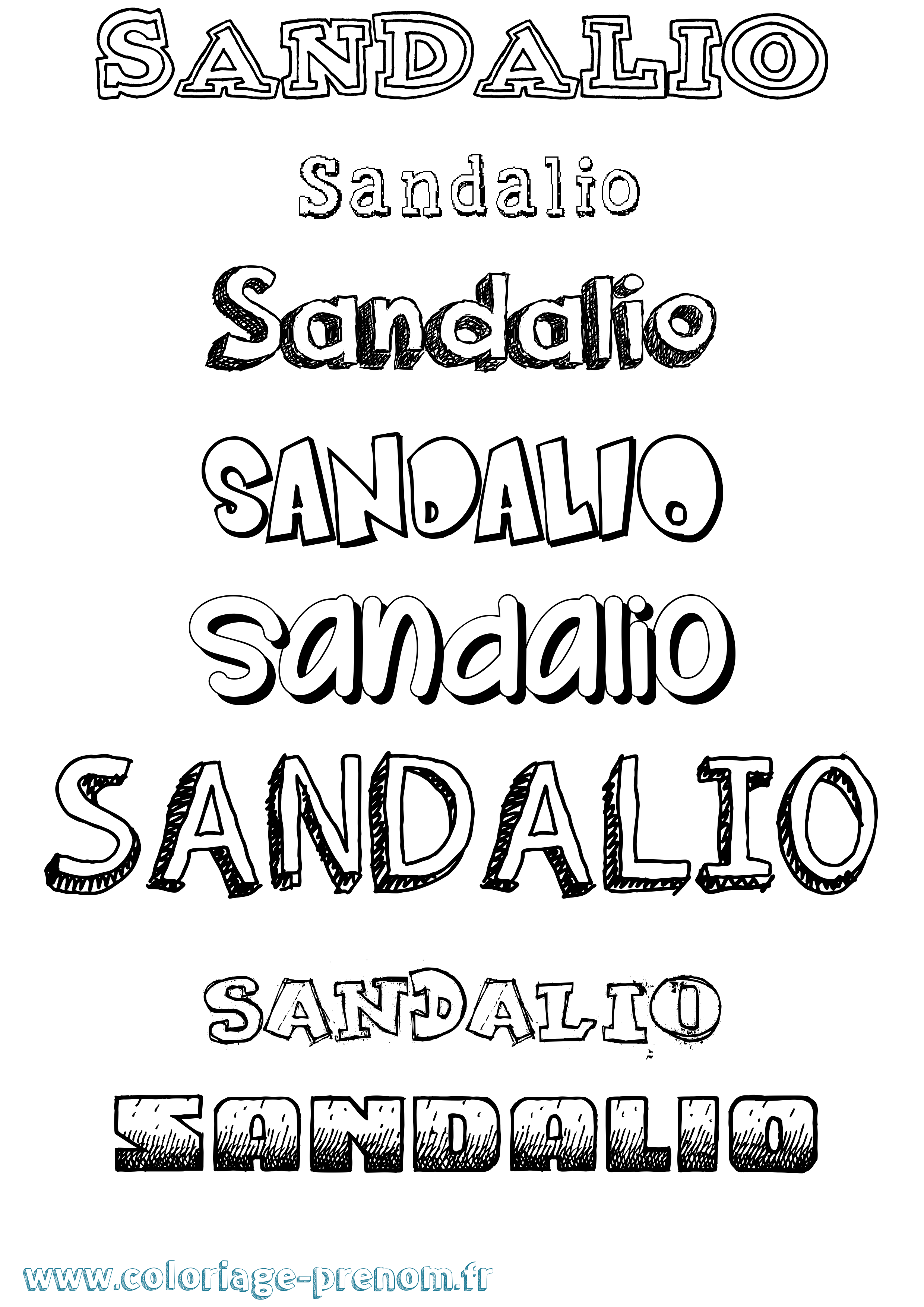 Coloriage prénom Sandalio Dessiné