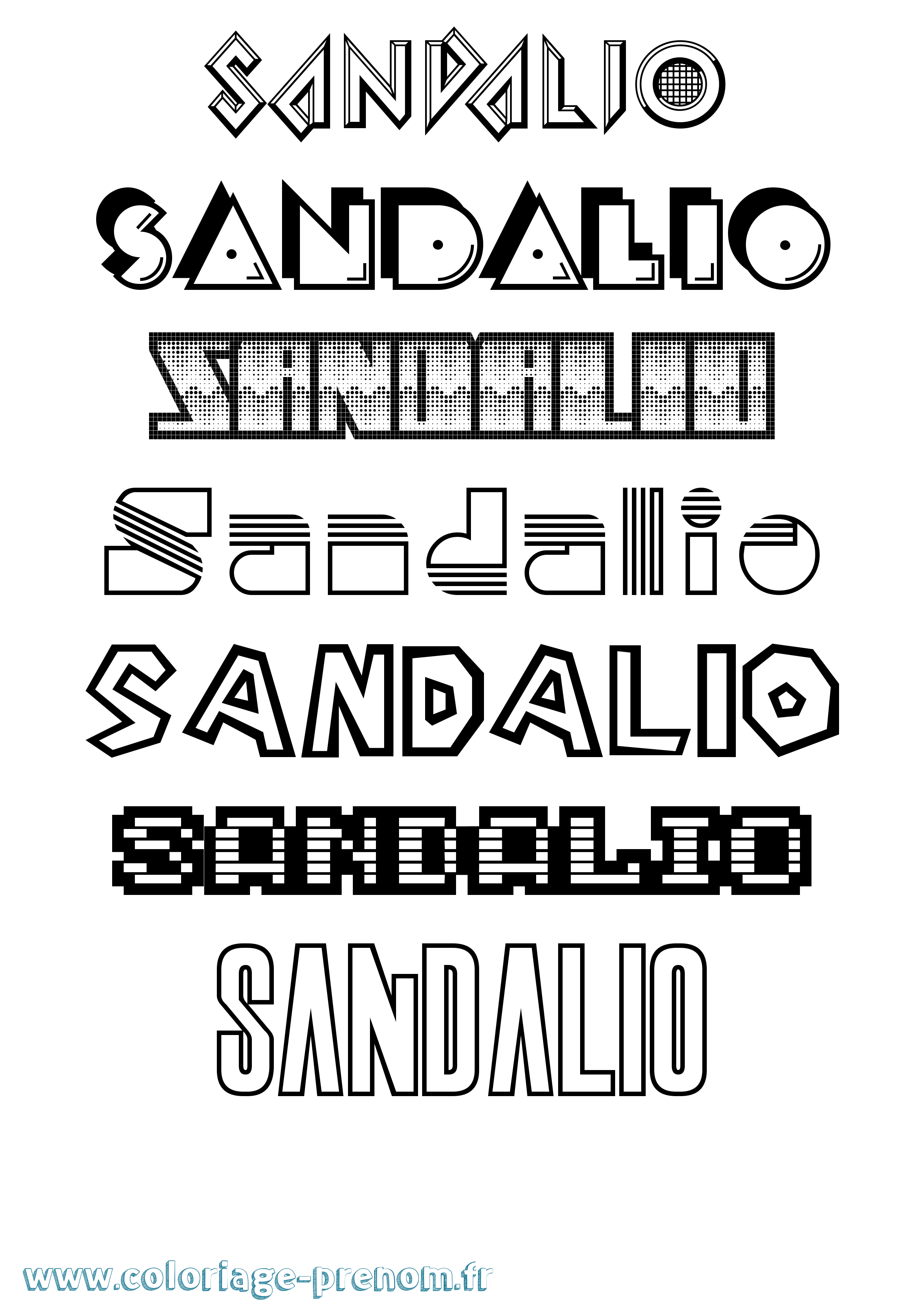 Coloriage prénom Sandalio Jeux Vidéos