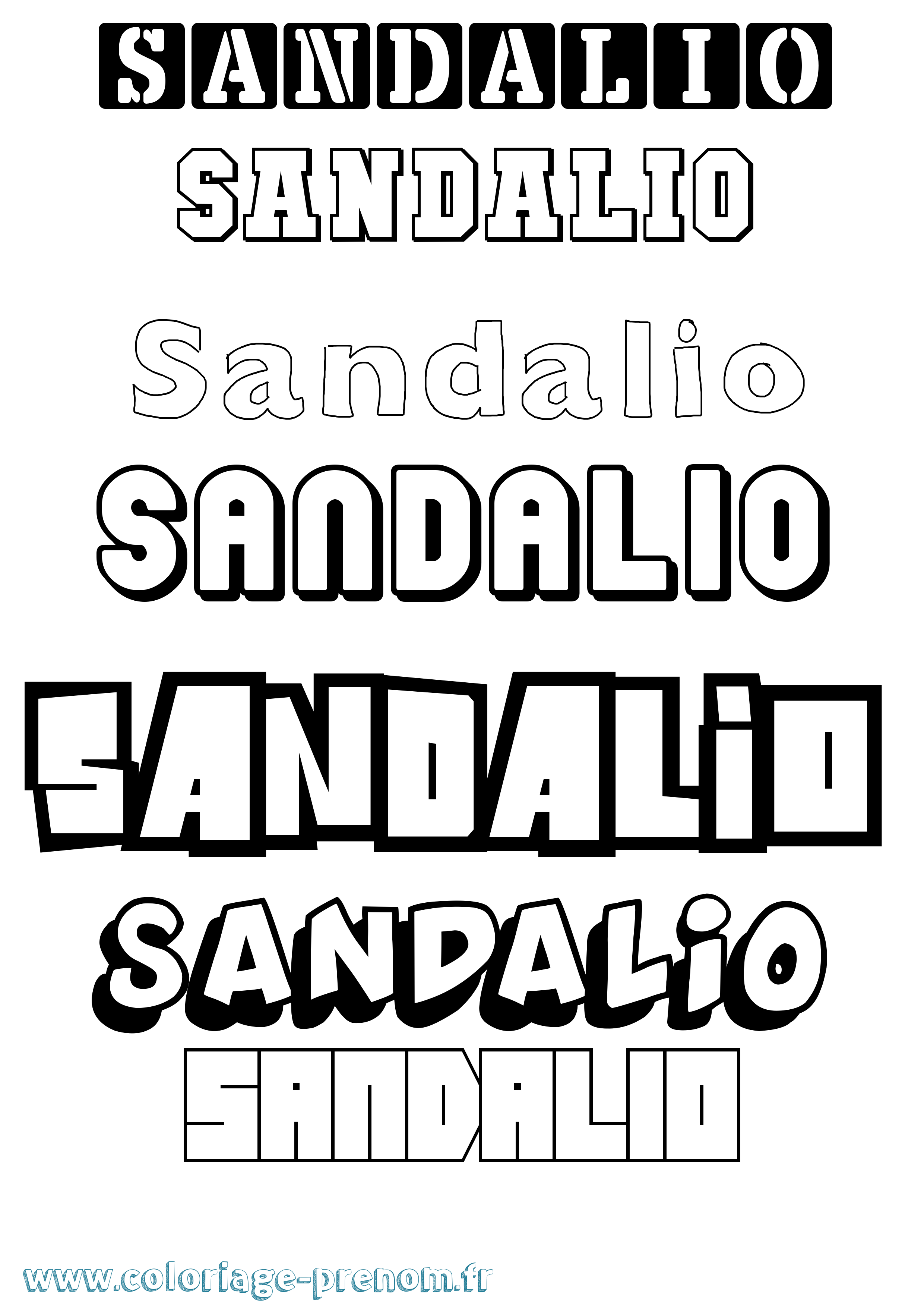 Coloriage prénom Sandalio Simple
