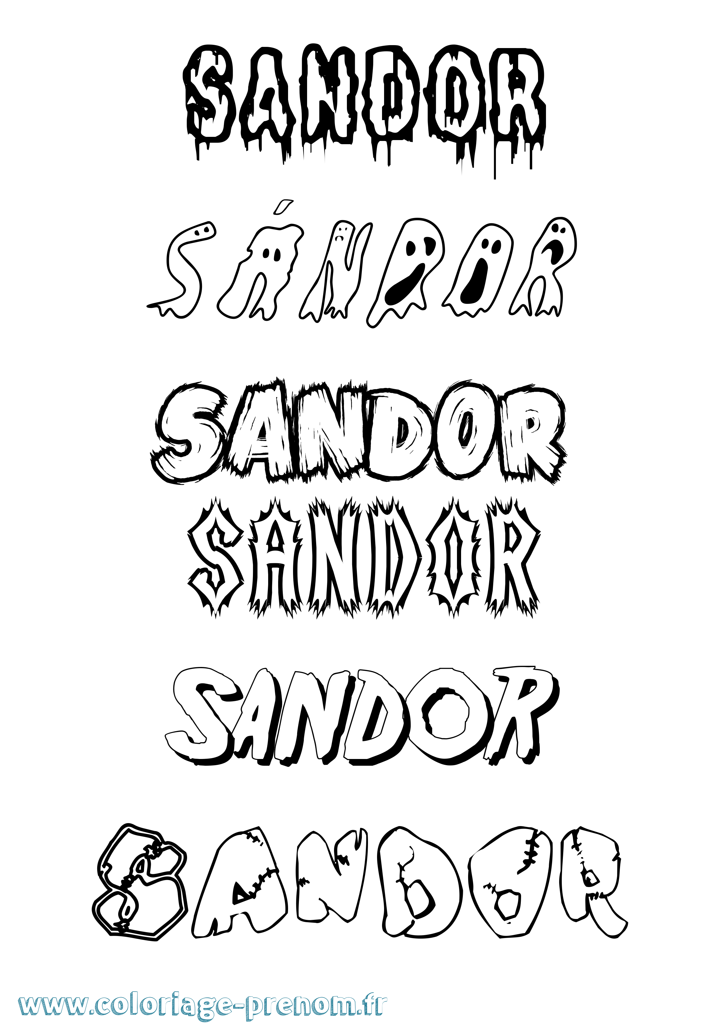 Coloriage prénom Sándor Frisson