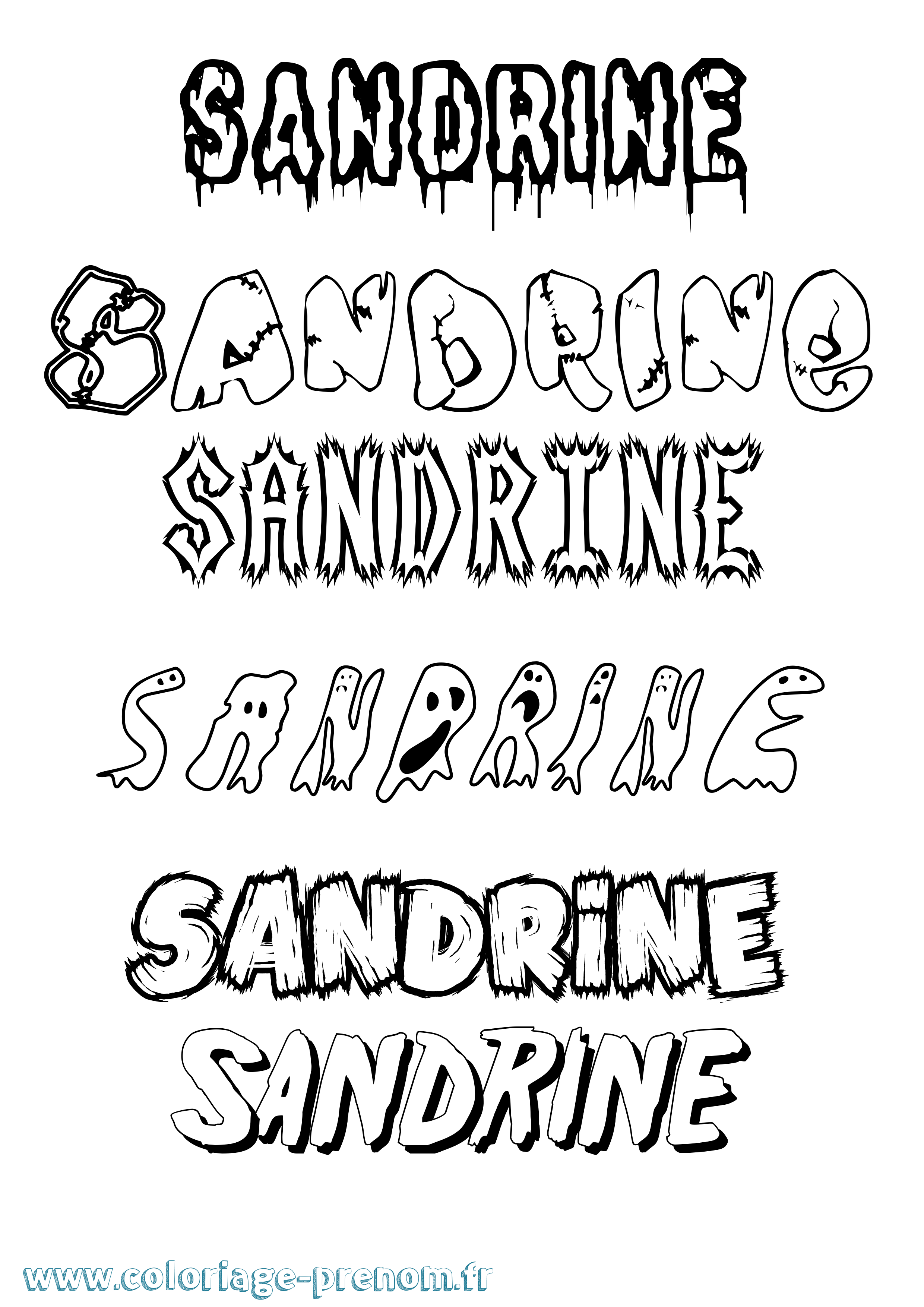 Coloriage Sandrine Coloriage prénom Sandrine