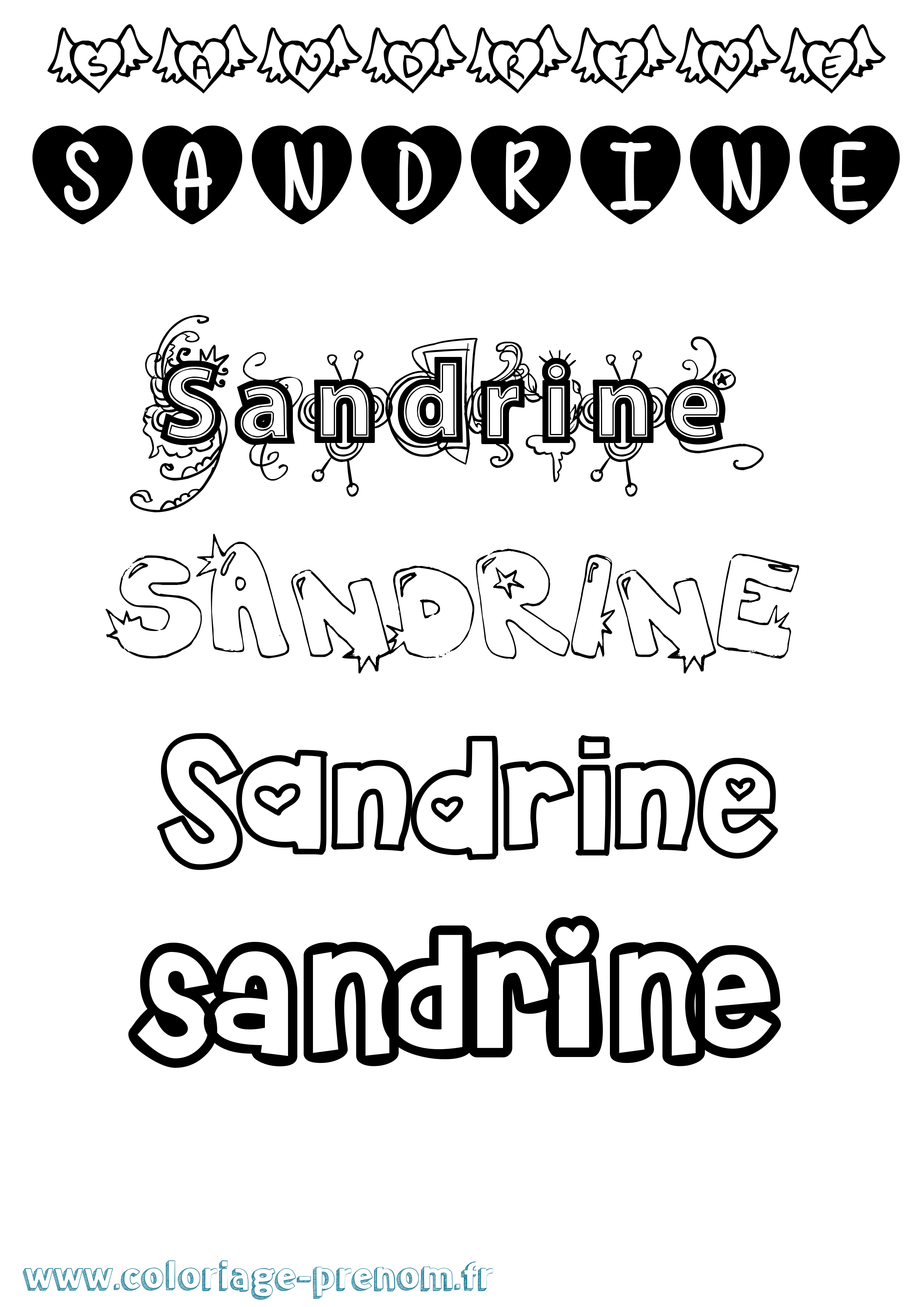 Coloriage Sandrine Coloriage prénom Sandrine