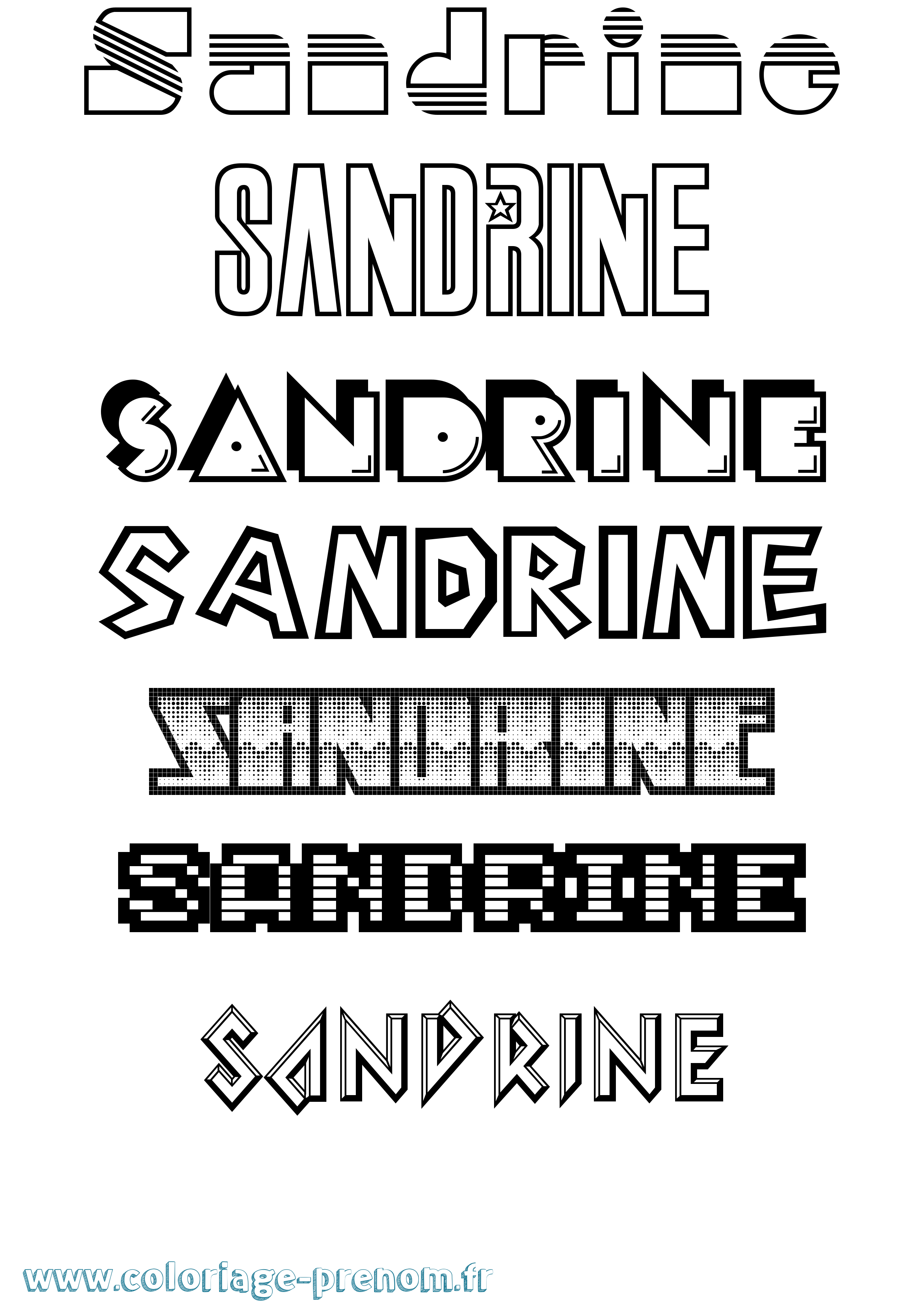 Coloriage prénom Sandrine Jeux Vidéos