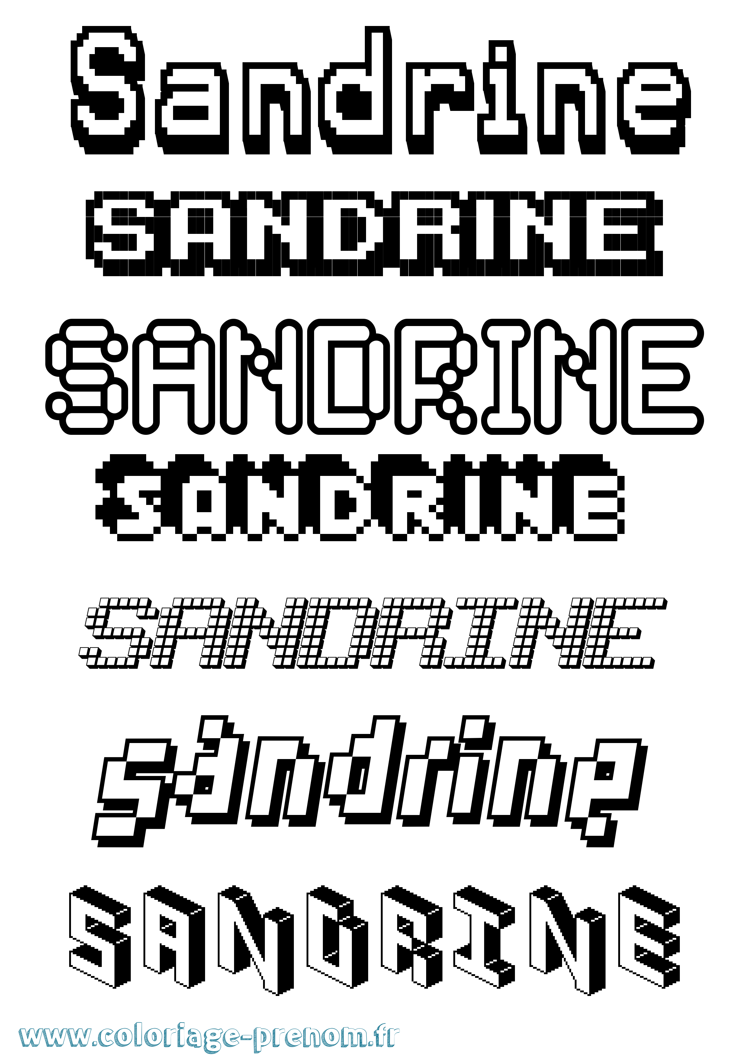 Coloriage Sandrine Coloriage prénom Sandrine