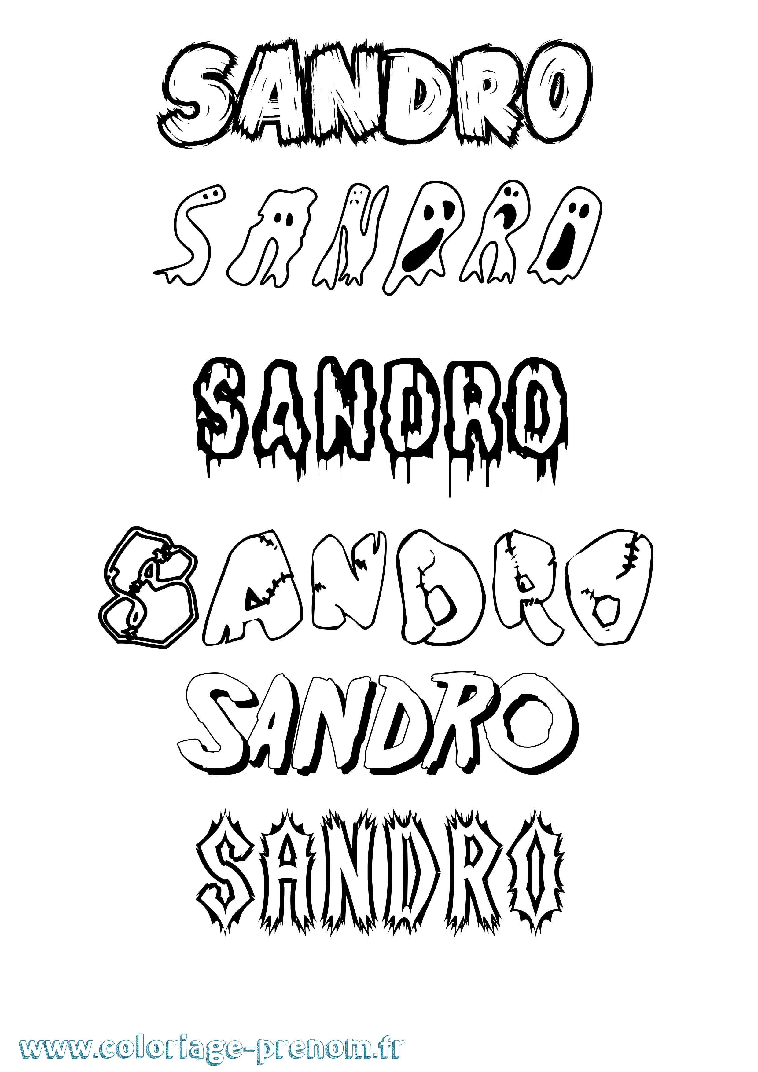 Coloriage prénom Sandro