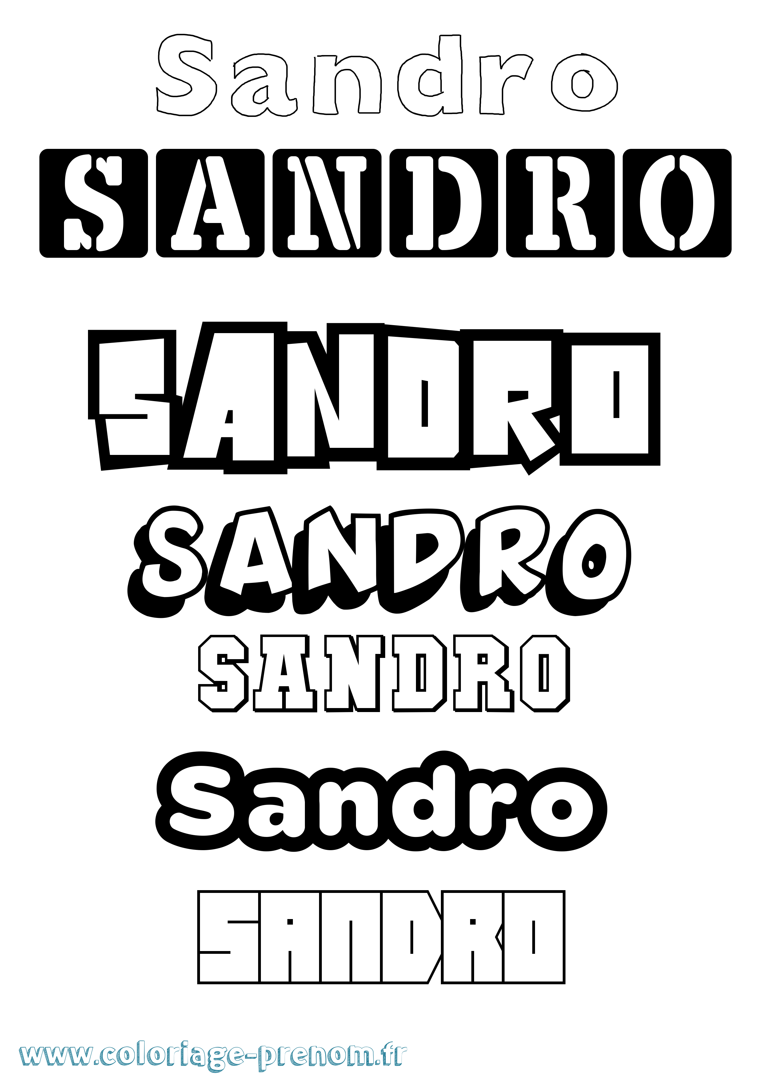 Coloriage prénom Sandro