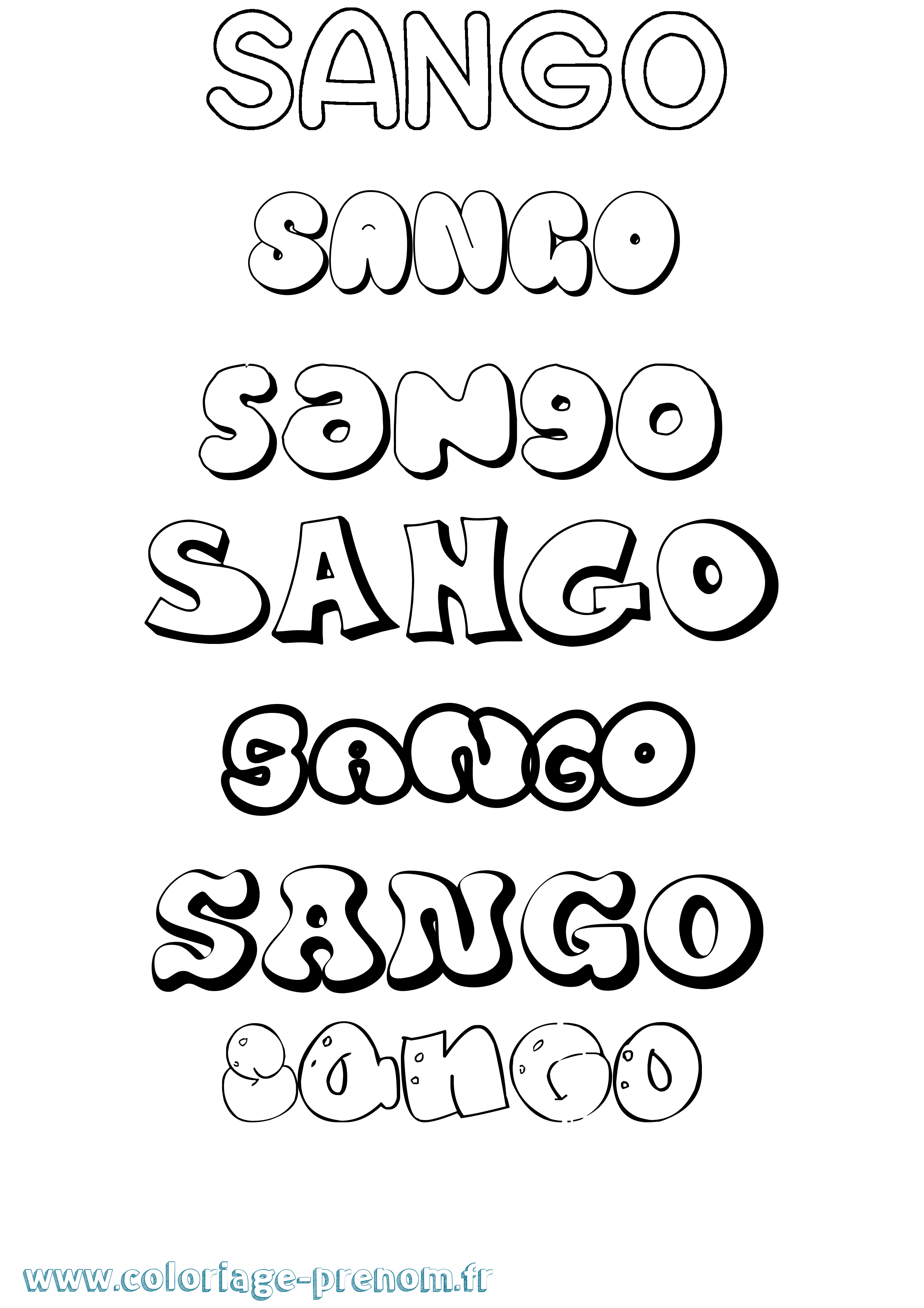 Coloriage Sango Bubble Coloriage prénom Sango Bubble