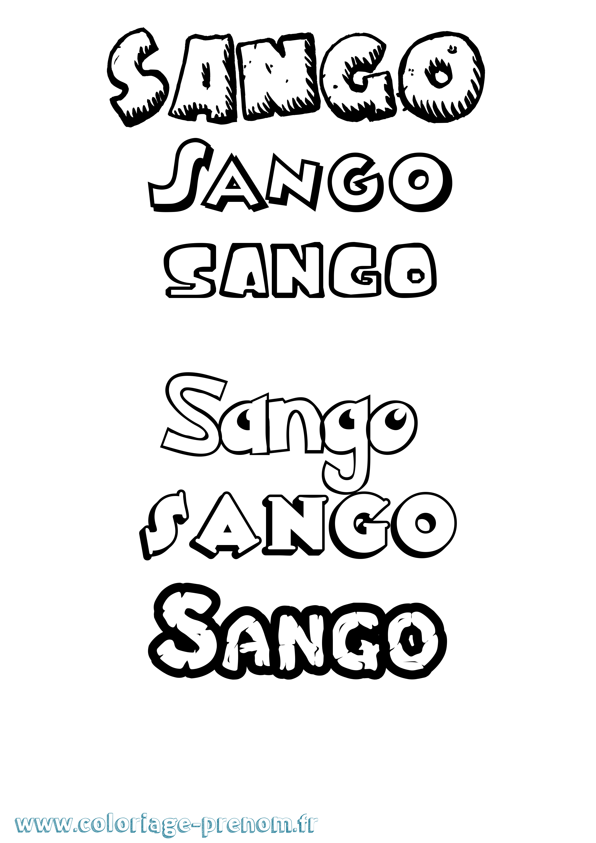 Coloriage Sango Dessin Animé Coloriage prénom Sango Dessin Animé