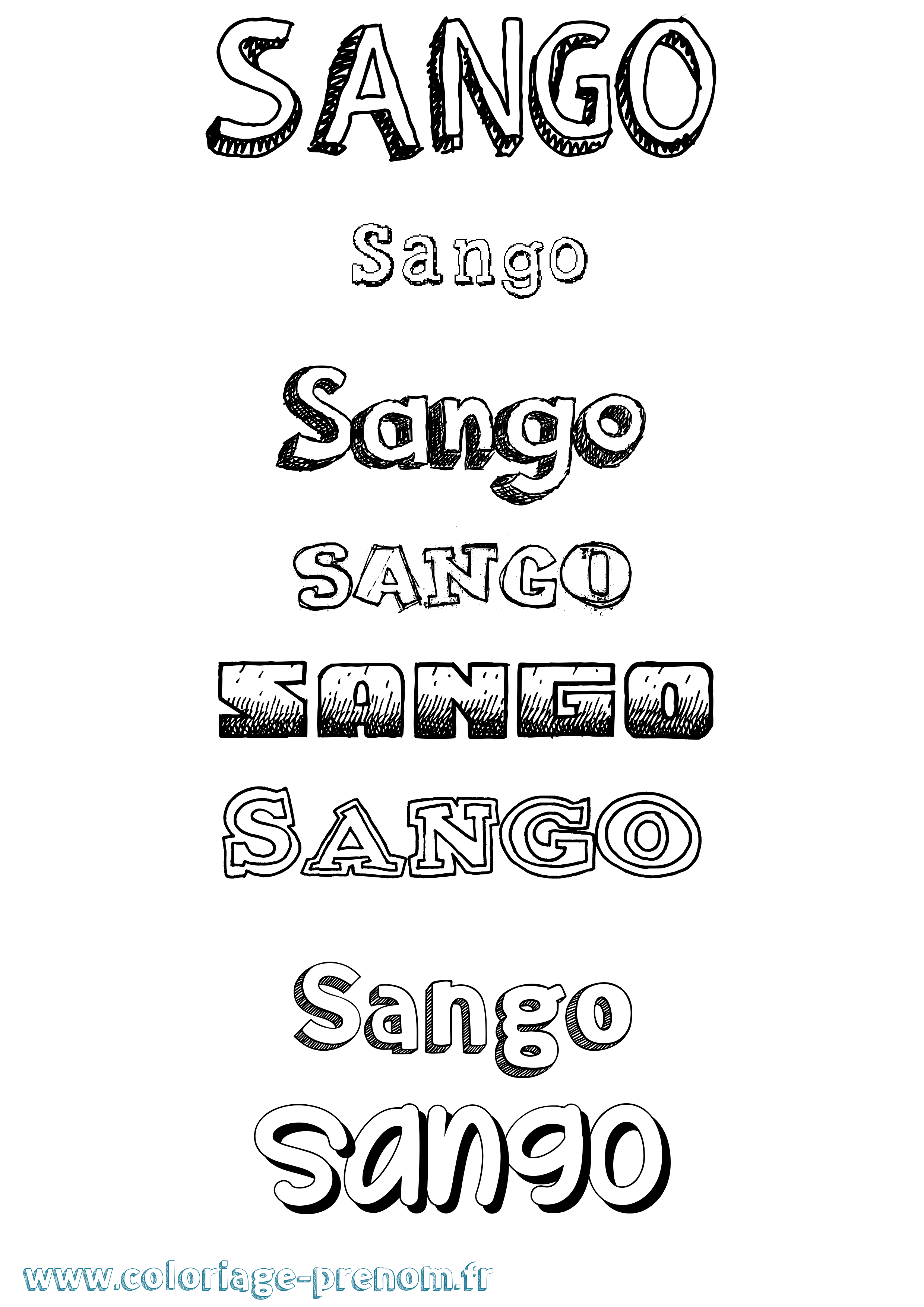 Coloriage Sango Dessiné Coloriage prénom Sango Dessiné