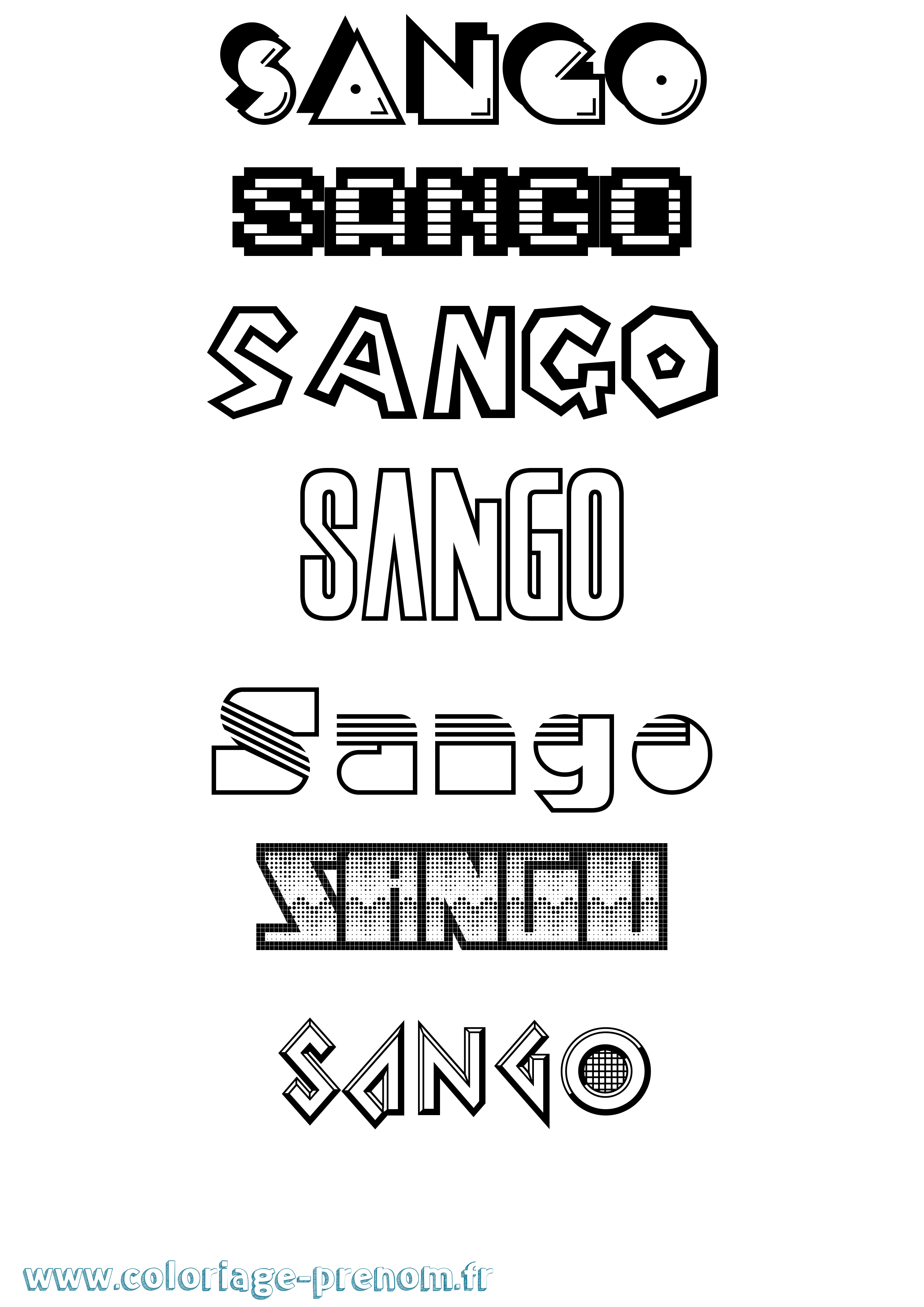 Coloriage Sango Jeux Vidéos Coloriage prénom Sango Jeux Vidéos