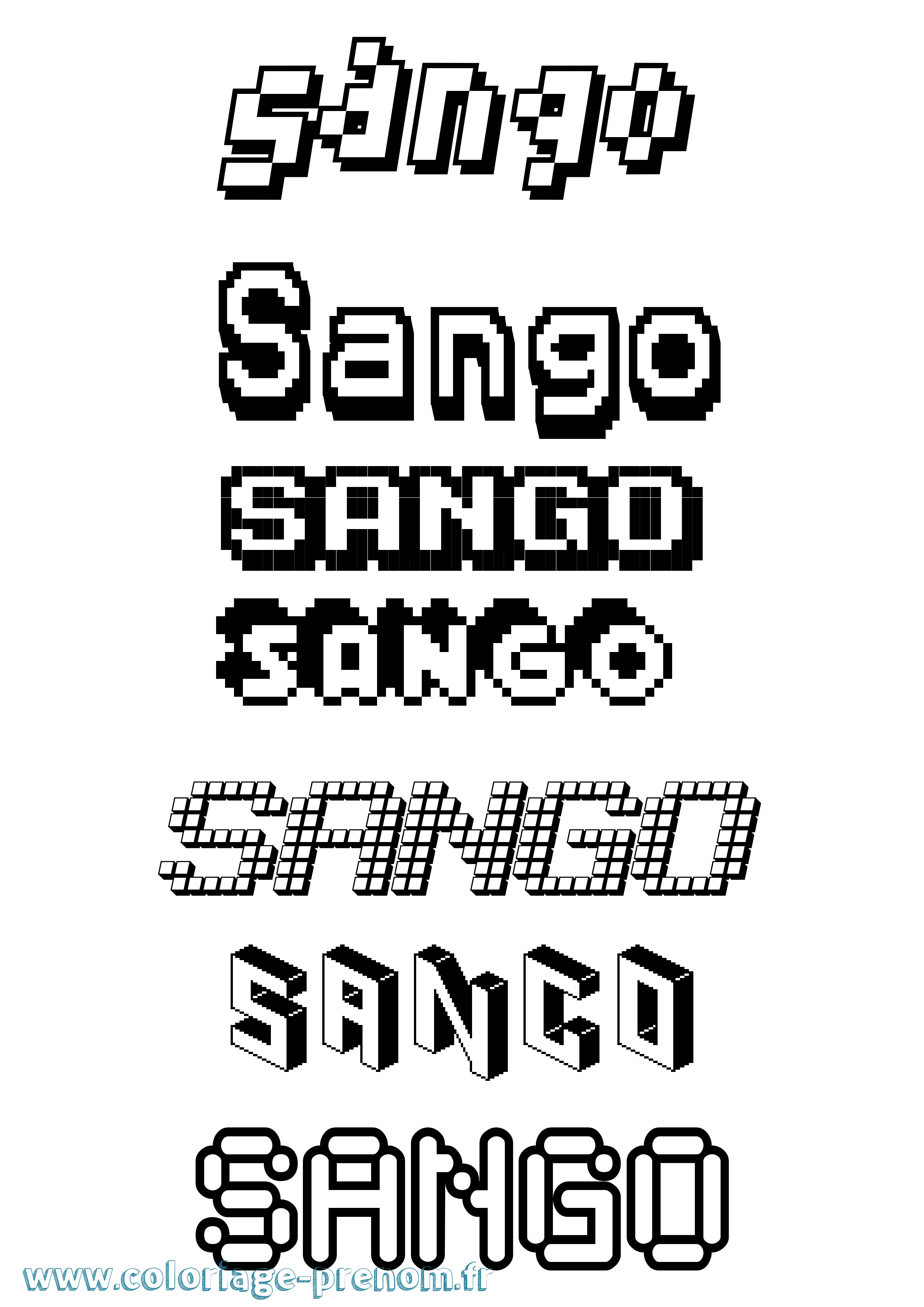Coloriage Sango Pixel Coloriage prénom Sango Pixel