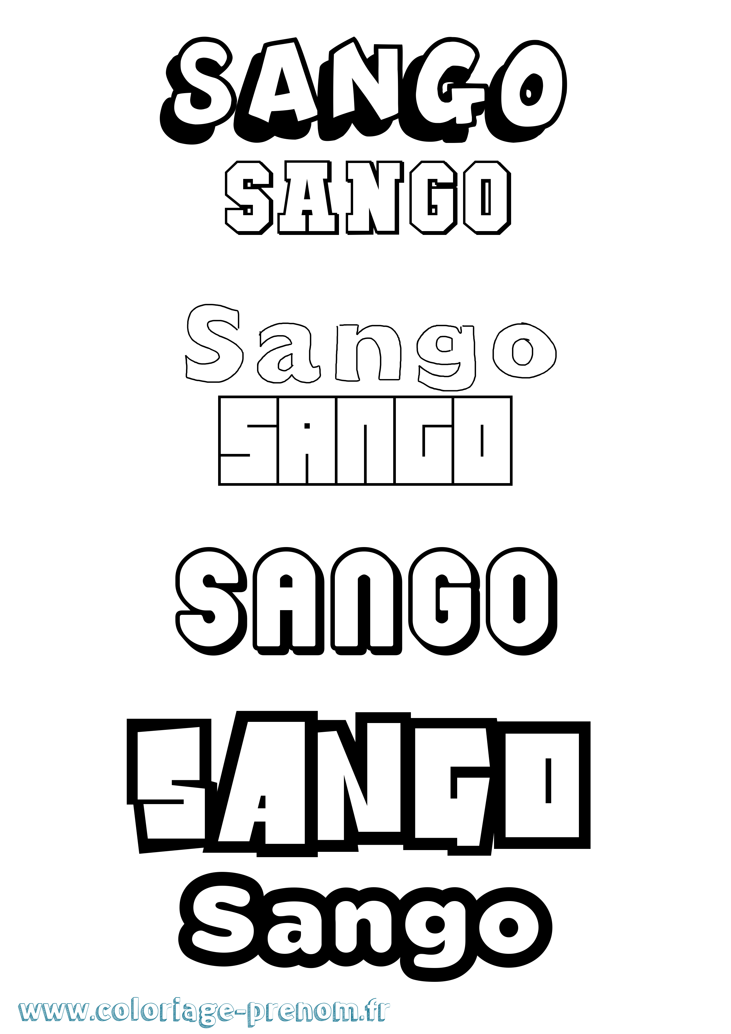 Coloriage Sango Simple Coloriage prénom Sango Simple
