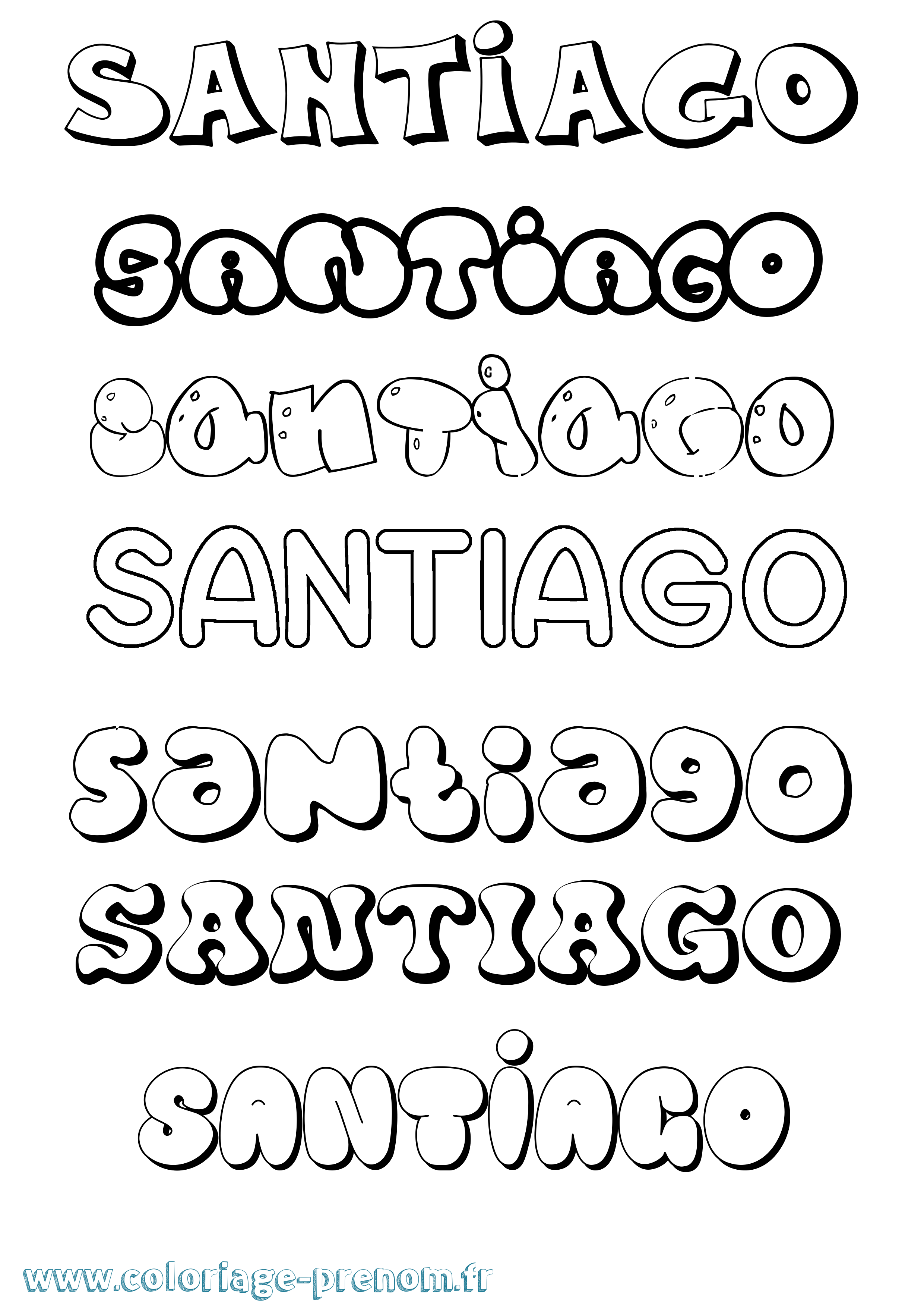 Coloriage Santiago Coloriage prénom Santiago