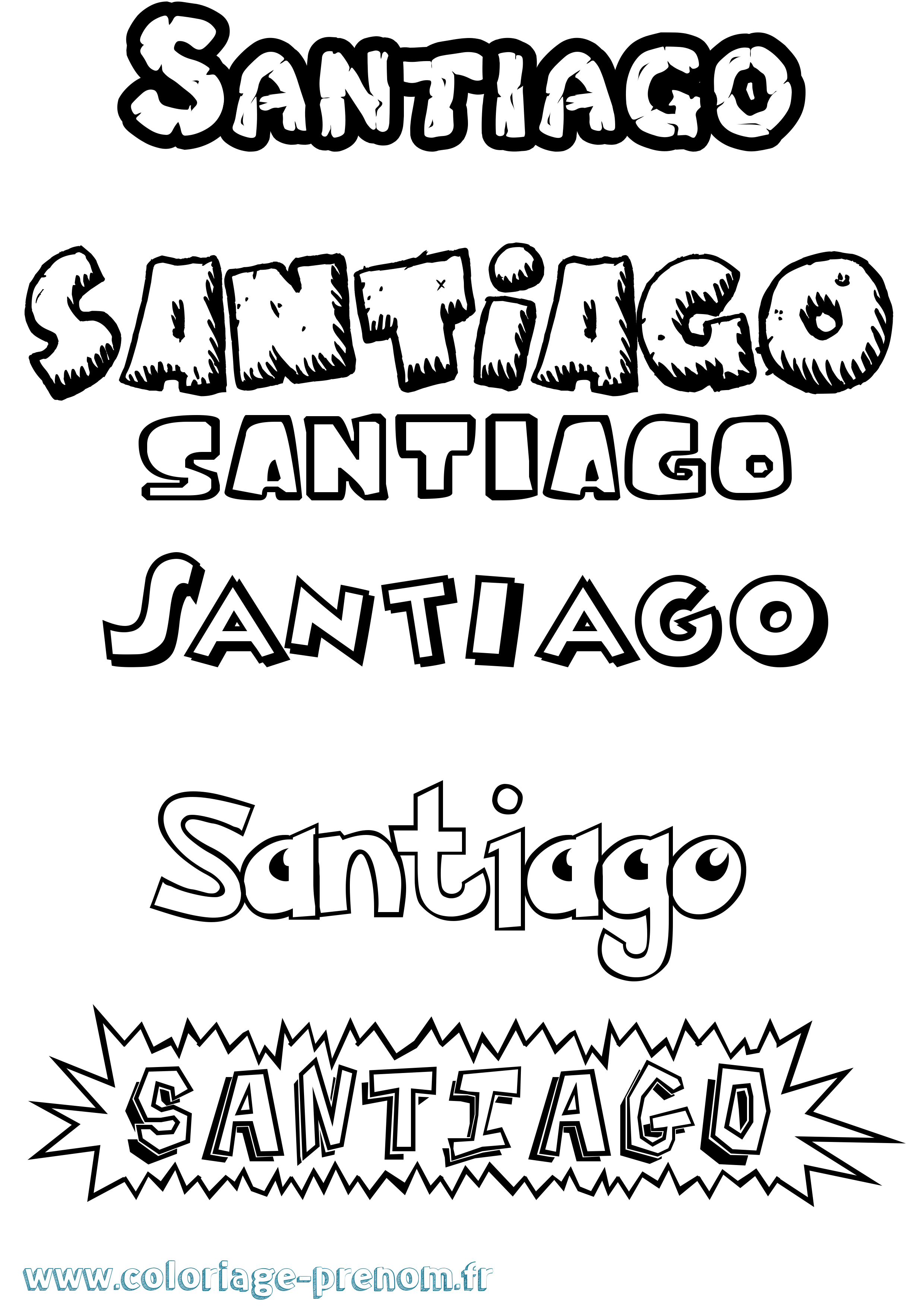 Coloriage Santiago Coloriage prénom Santiago