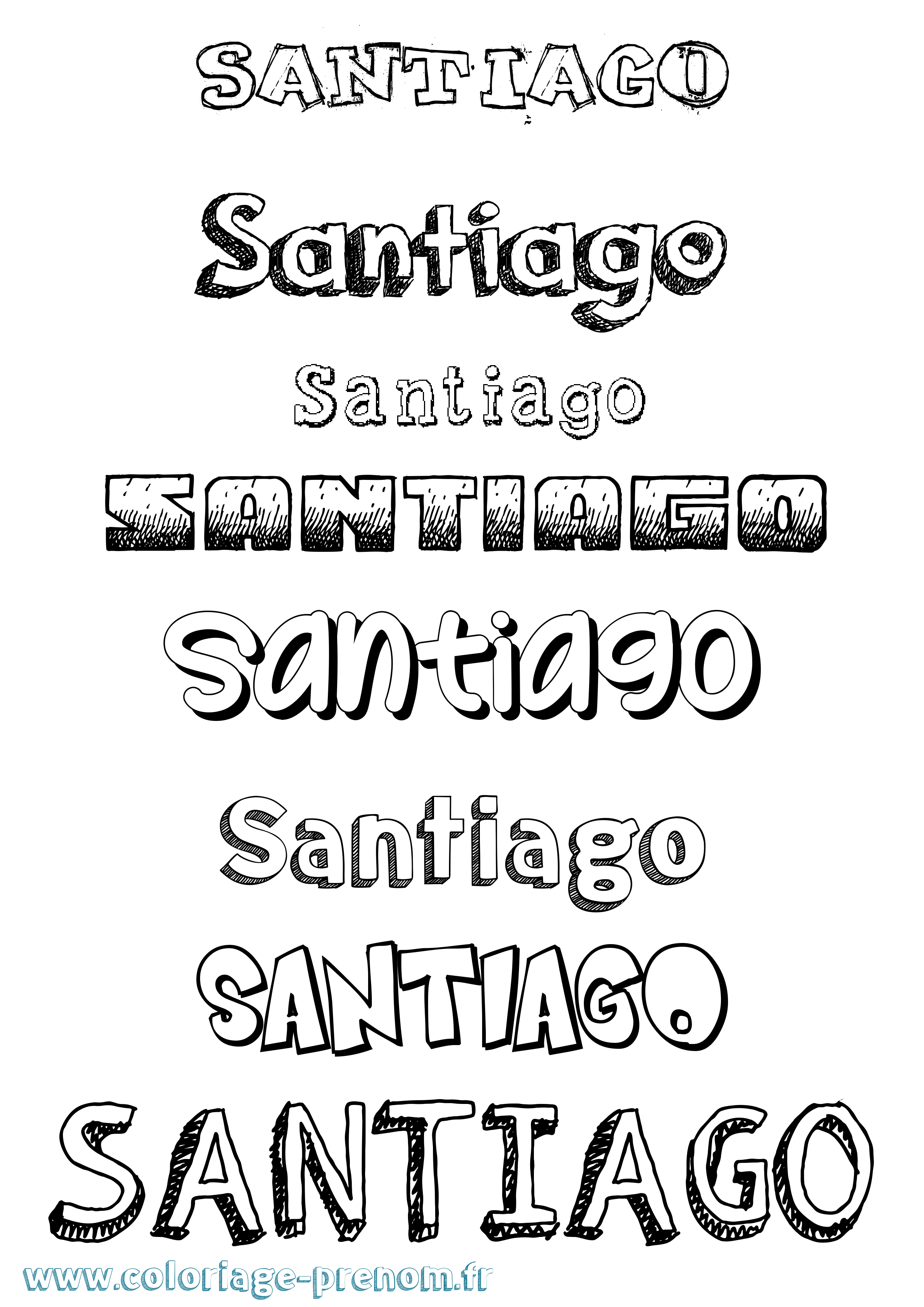Coloriage Santiago Coloriage prénom Santiago