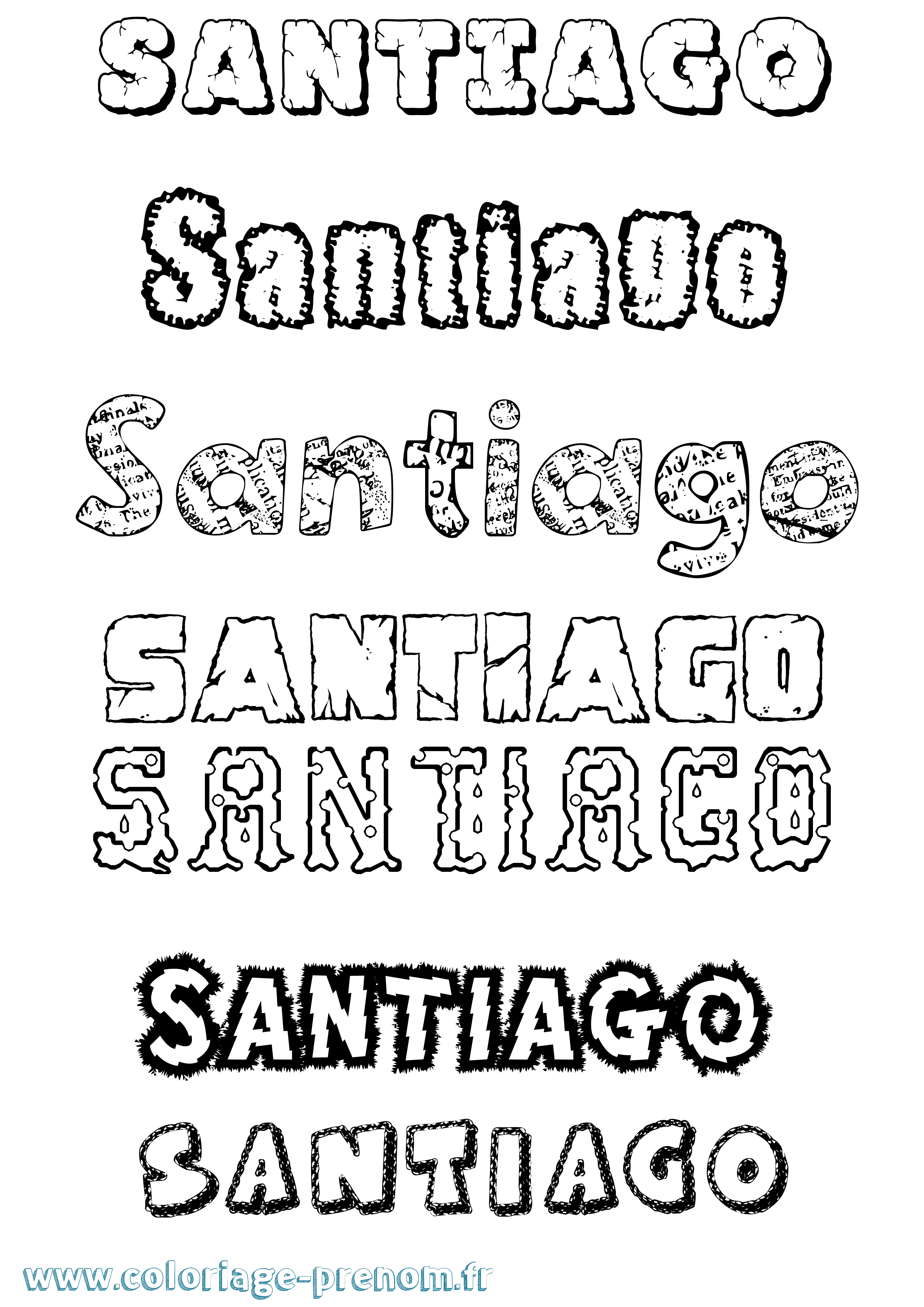 Coloriage Santiago Coloriage prénom Santiago