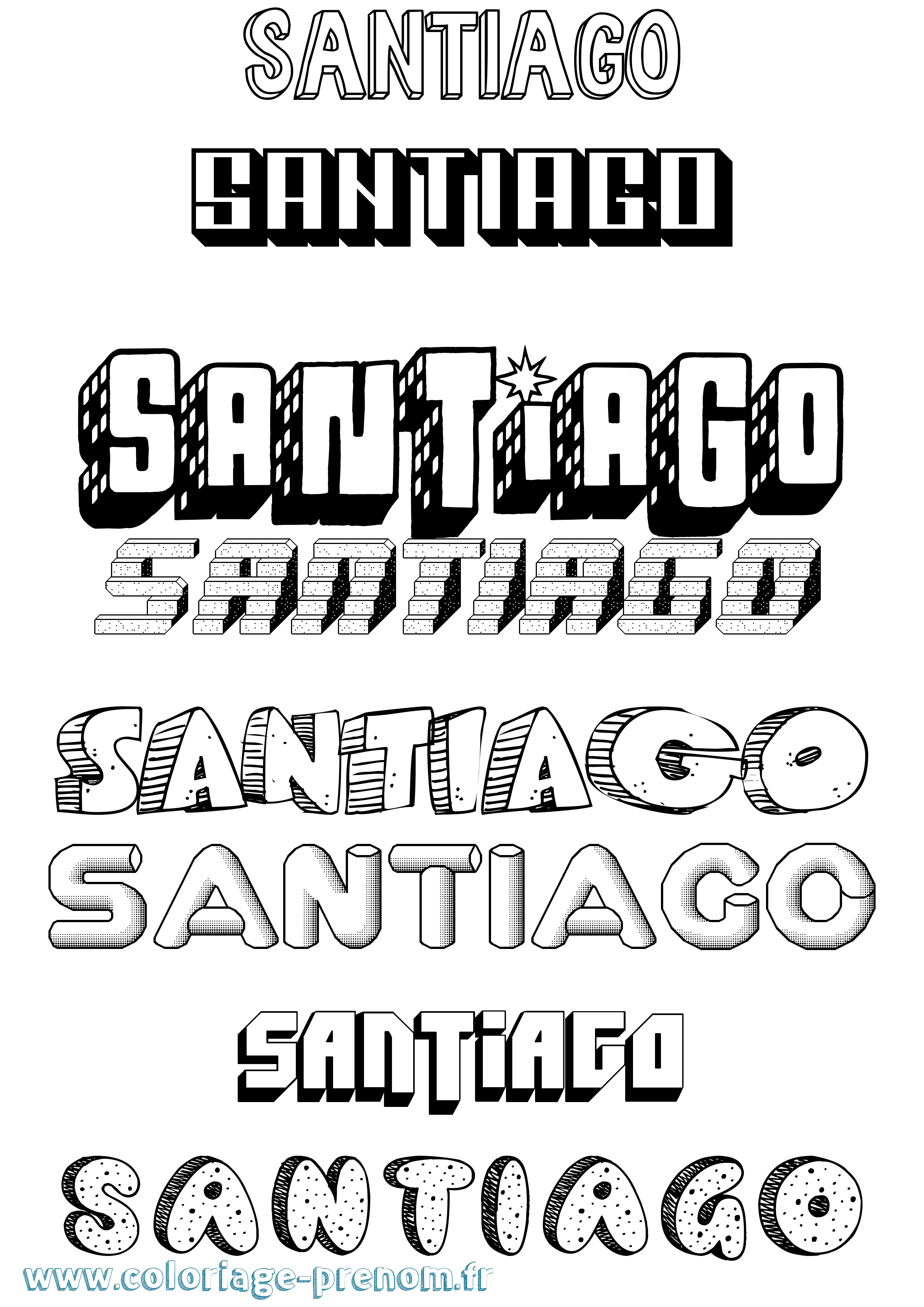 Coloriage Santiago Coloriage prénom Santiago