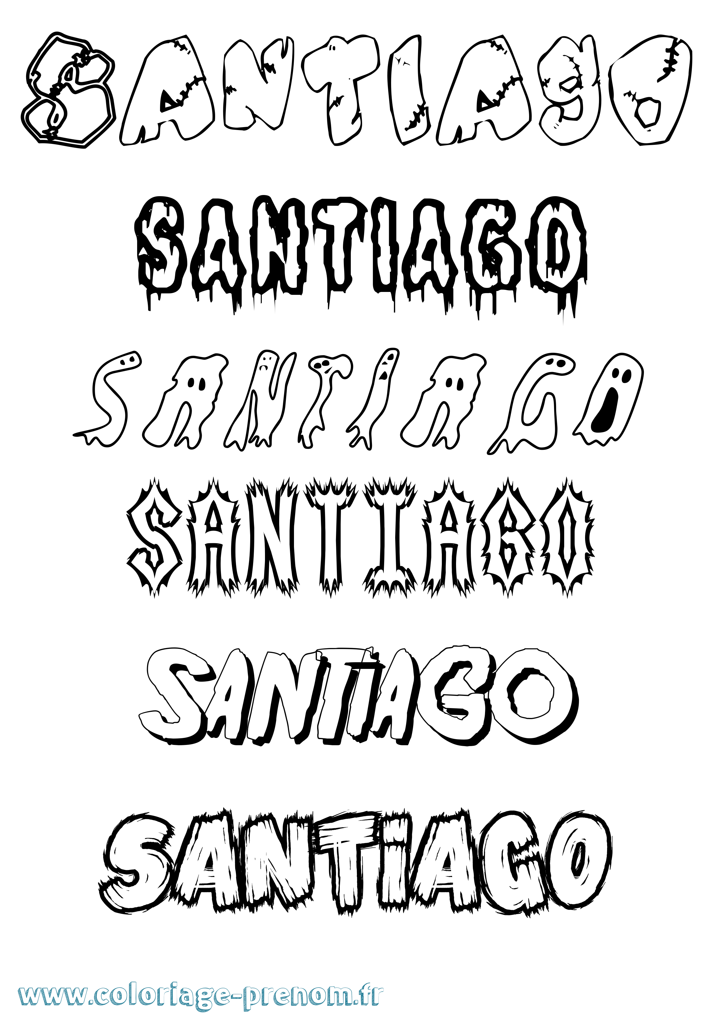 Coloriage Santiago Coloriage prénom Santiago