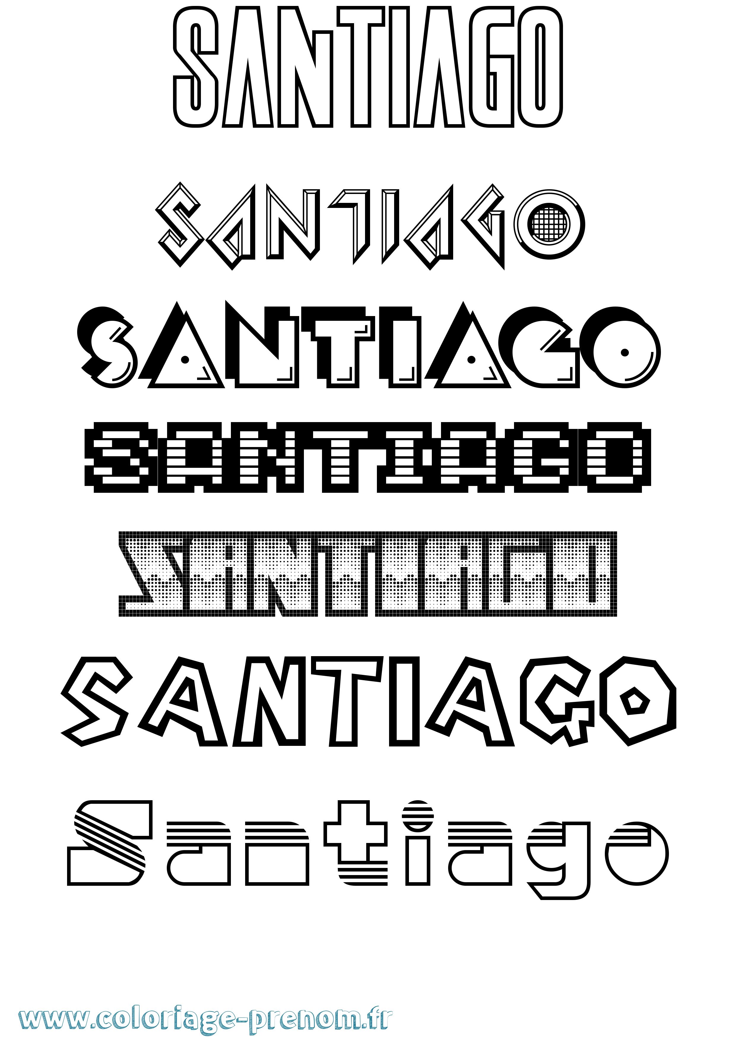 Coloriage Santiago Coloriage prénom Santiago