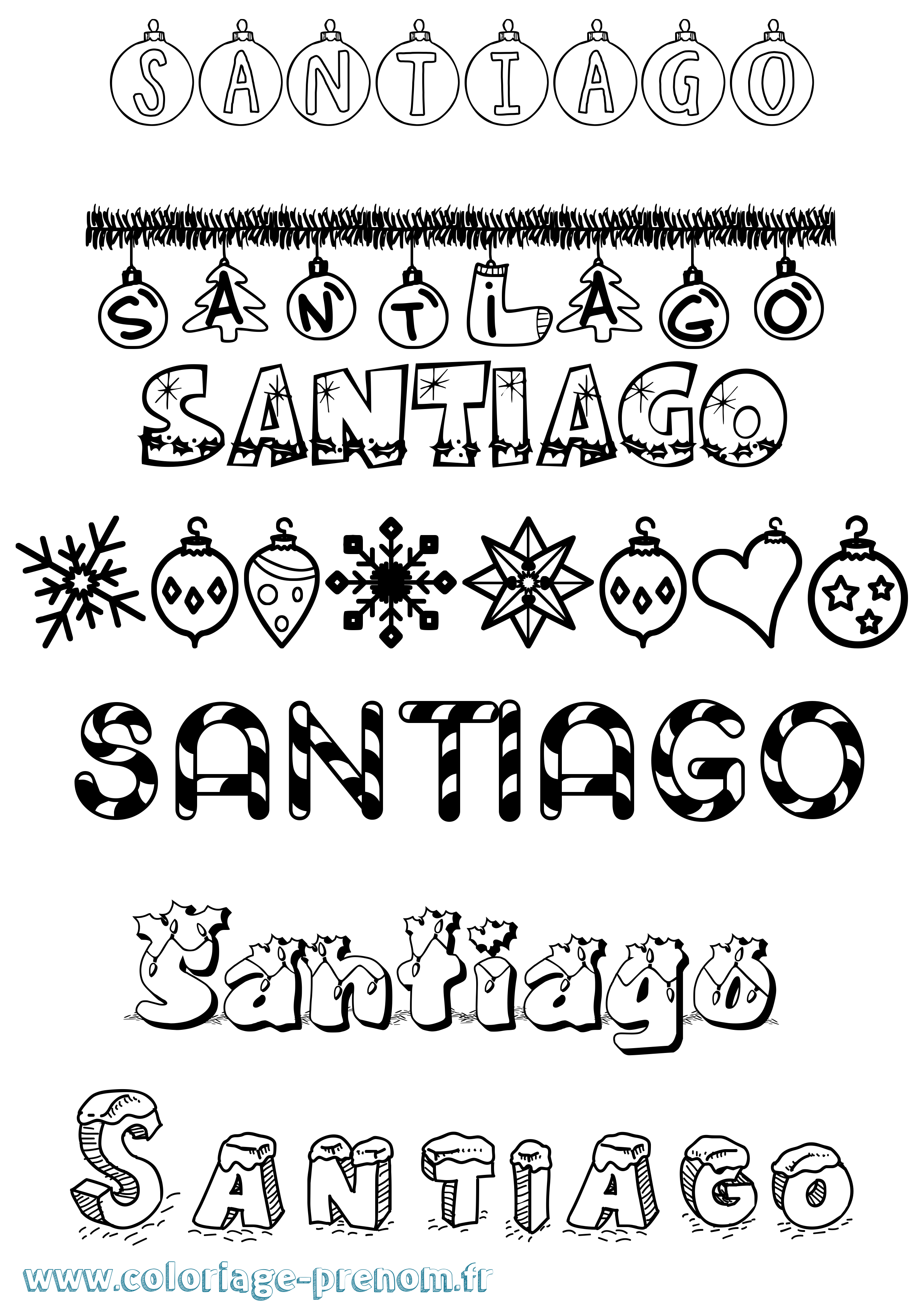Coloriage Santiago Coloriage prénom Santiago