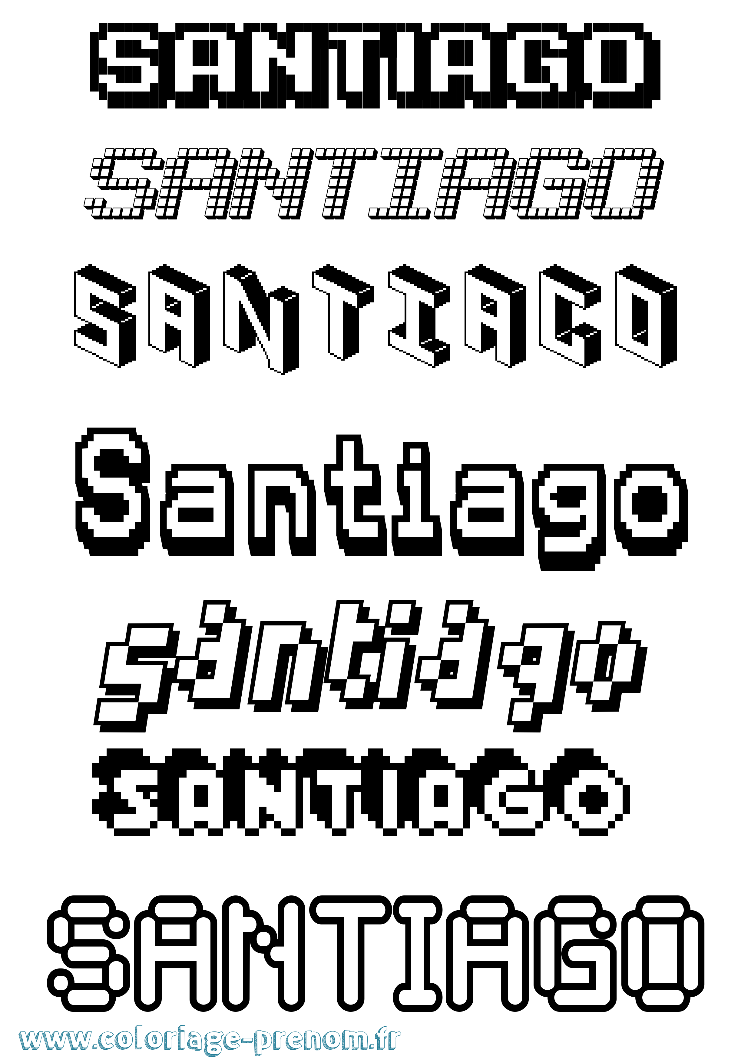 Coloriage Santiago Coloriage prénom Santiago