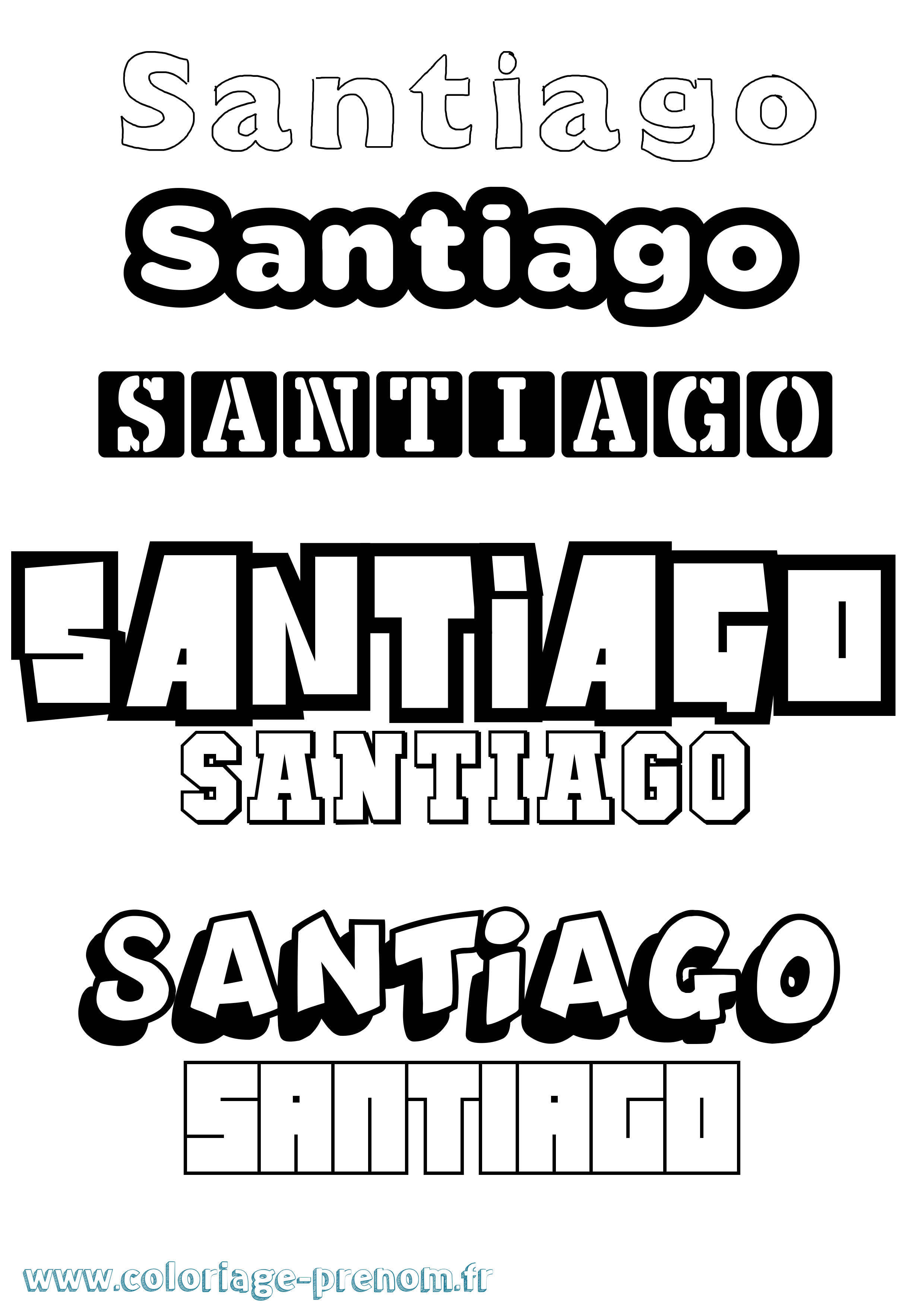 Coloriage prénom Santiago