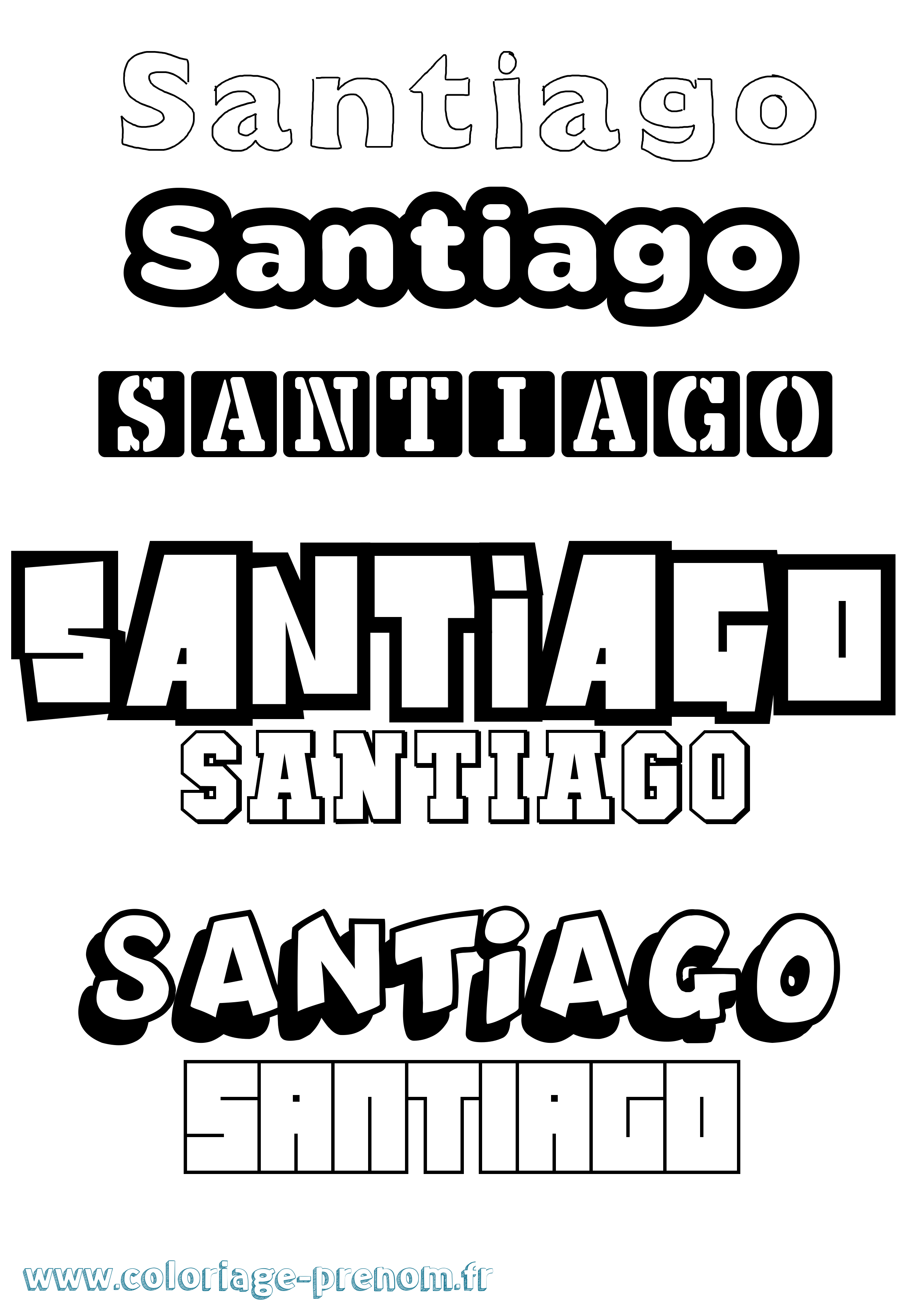 Coloriage Santiago Coloriage prénom Santiago