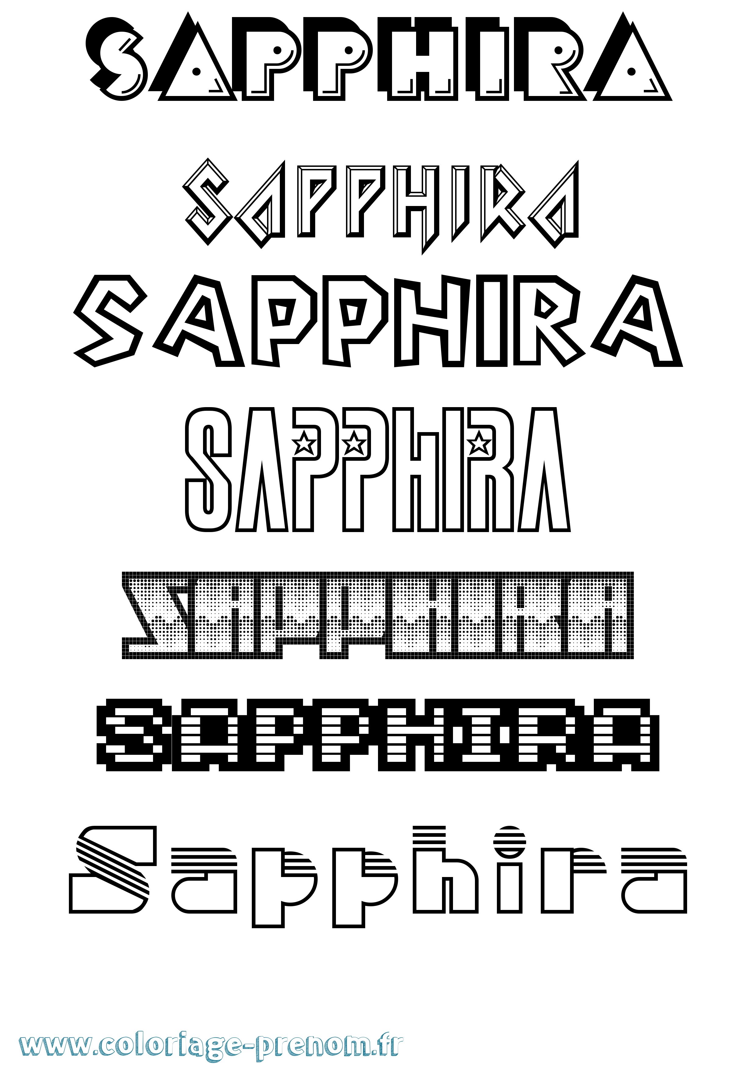 Coloriage Sapphira Jeux Vidéos Coloriage prénom Sapphira Jeux Vidéos