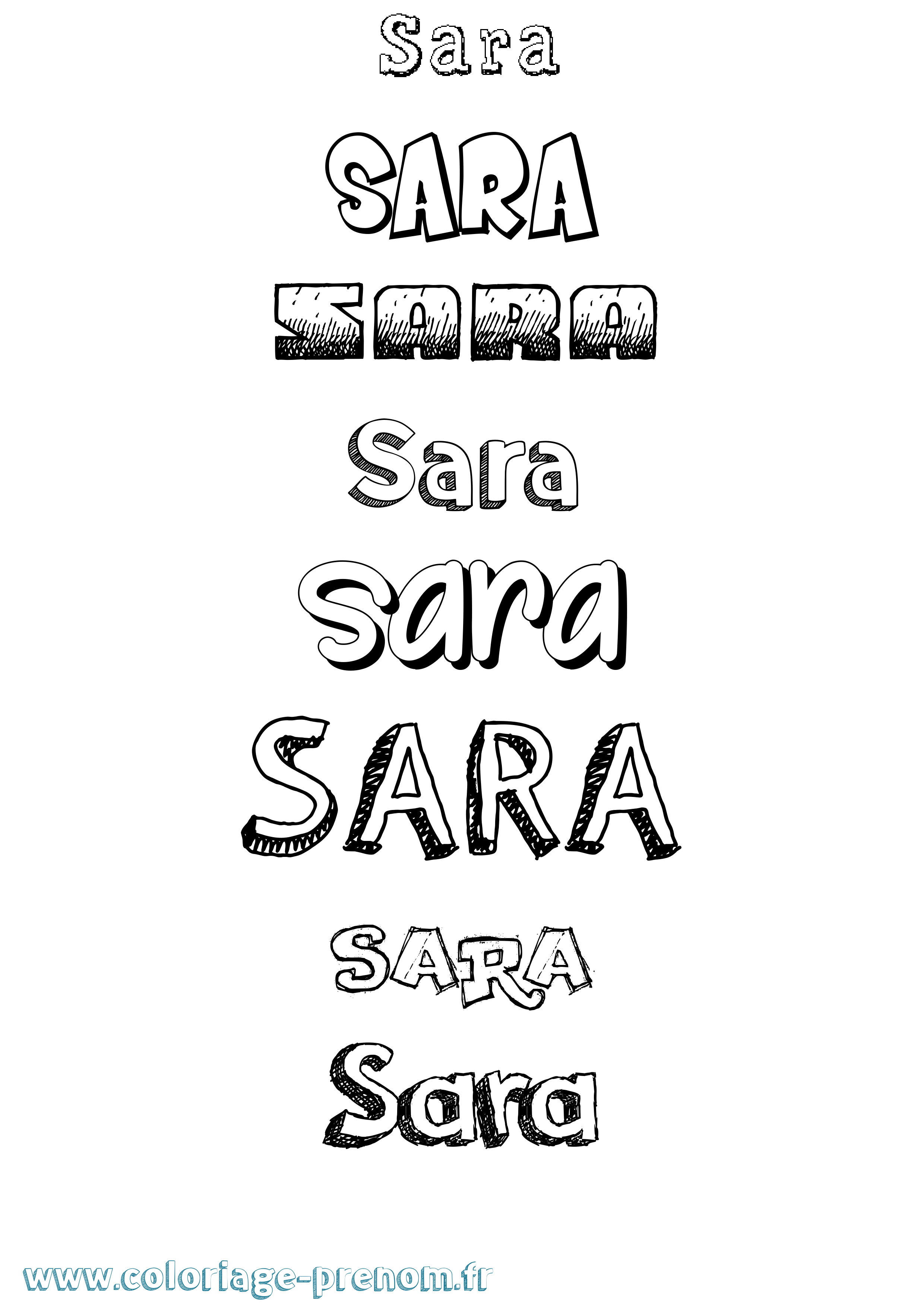 Coloriage prénom Sara Dessiné