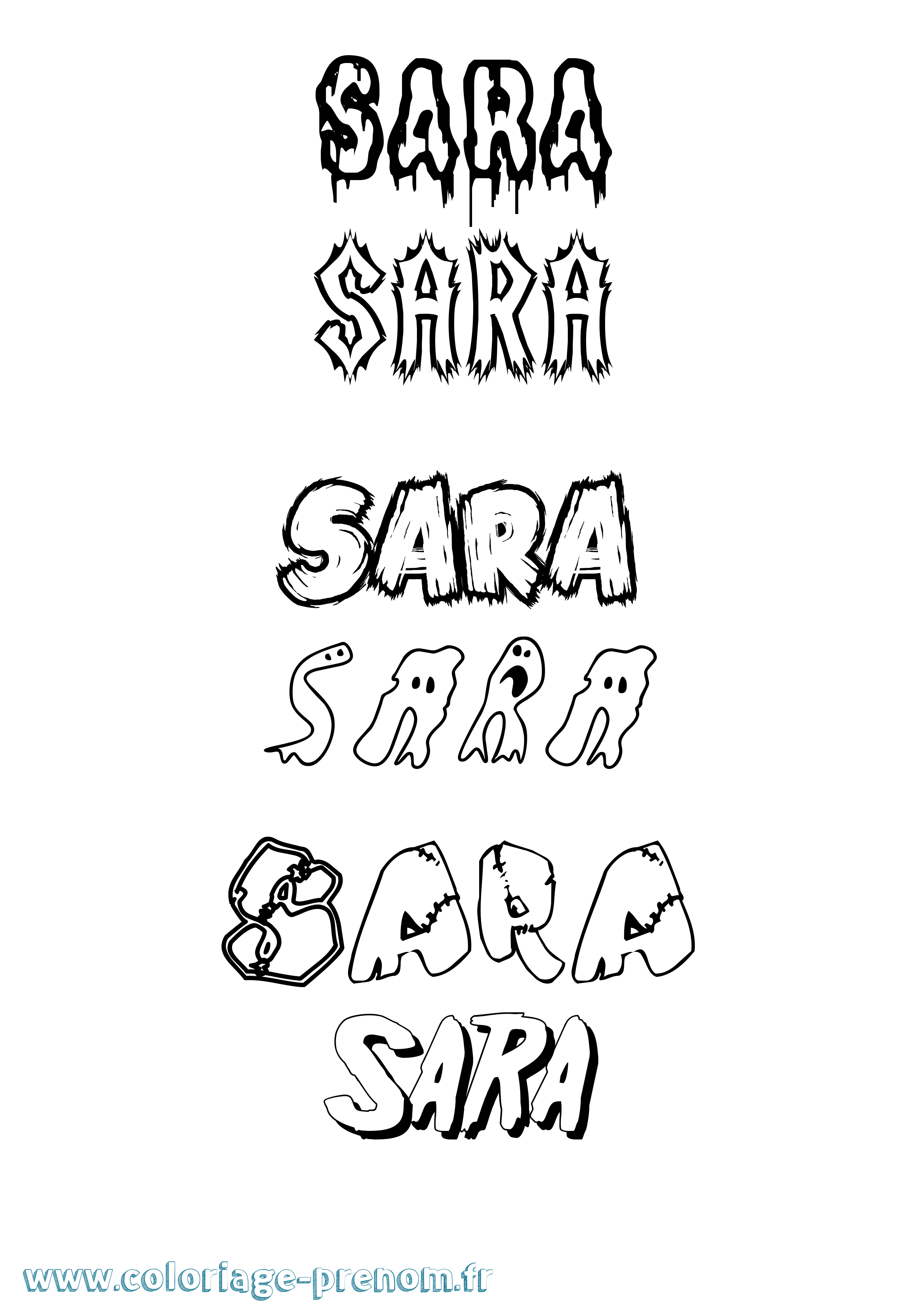 Coloriage prénom Sara Frisson