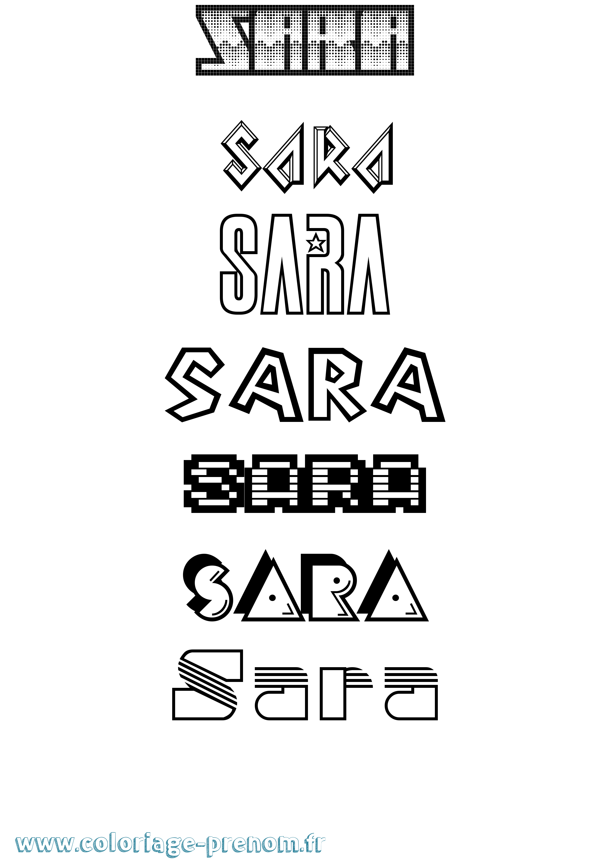 Coloriage prénom Sara Jeux Vidéos