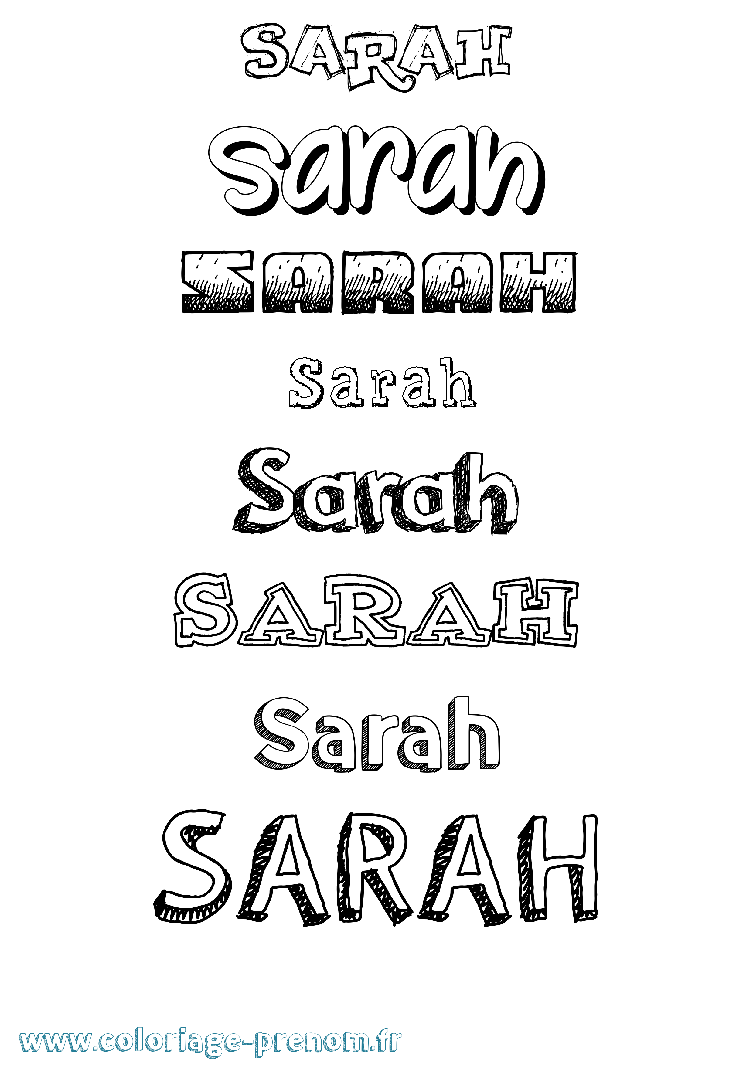 Coloriage prénom Sarah Dessiné