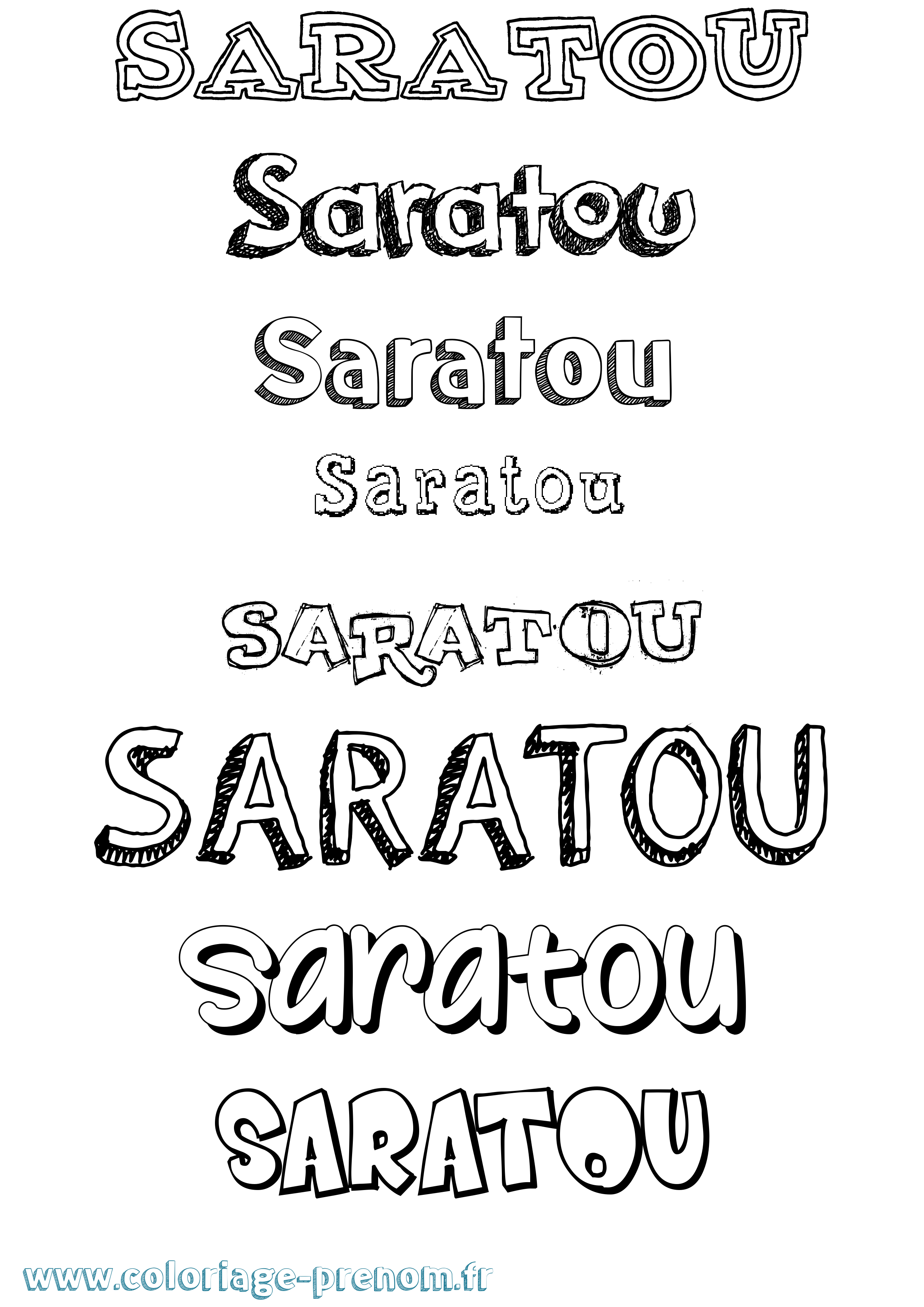 Coloriage prénom Saratou Dessiné