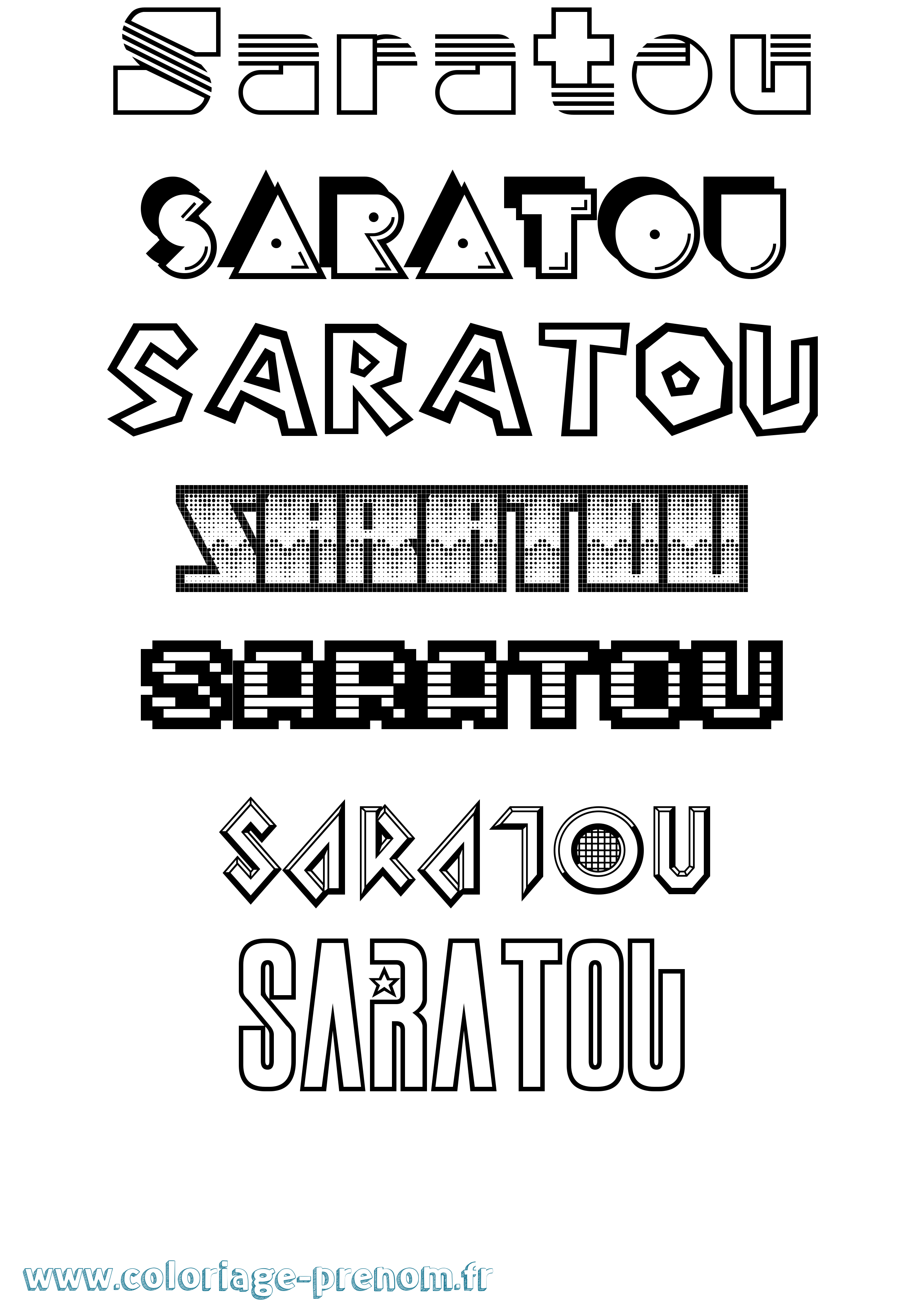 Coloriage prénom Saratou Jeux Vidéos